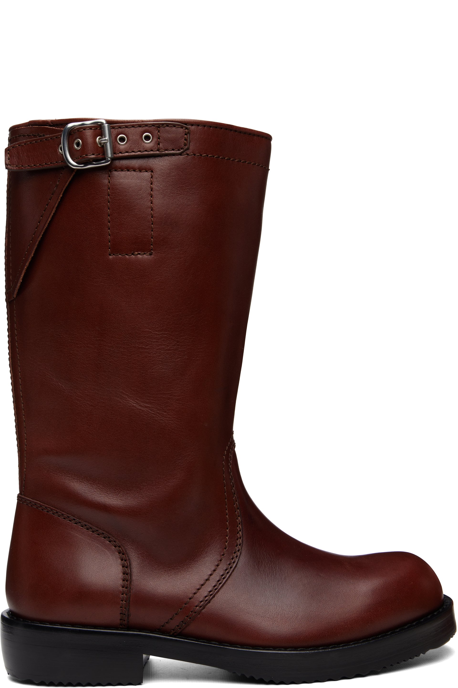 Dries Van Noten - Brown Leather Biker Boots