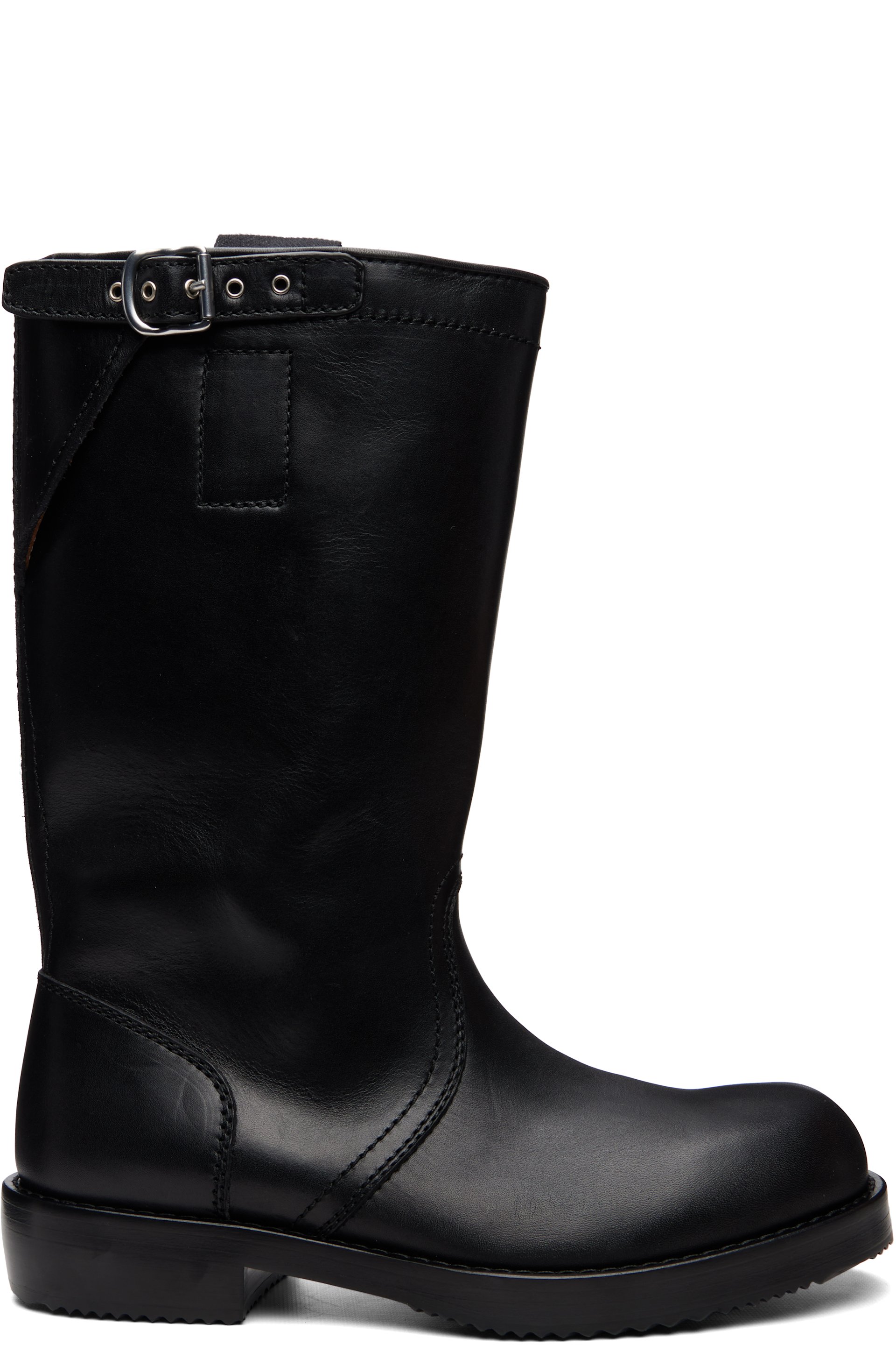 Dries Van Noten - Black Leather Biker Boots