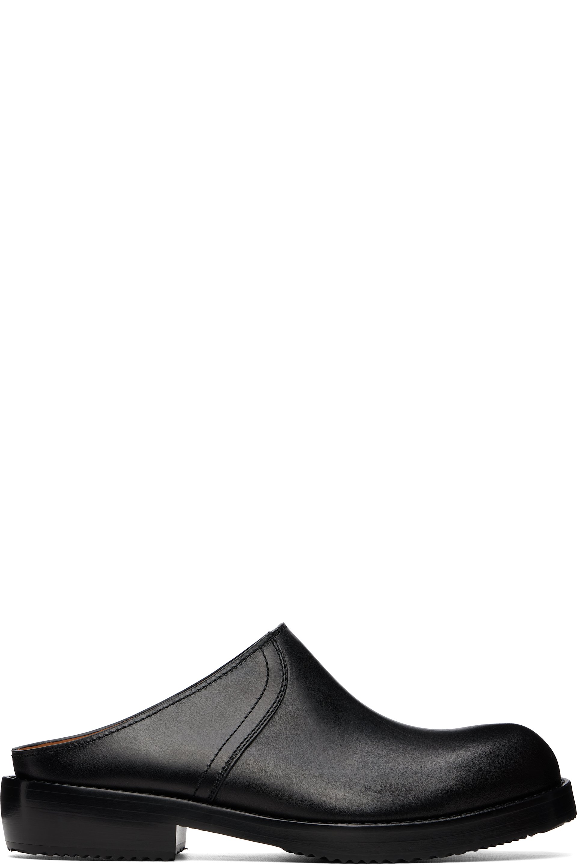 Dries Van Noten - Black Leather Clog Loafers