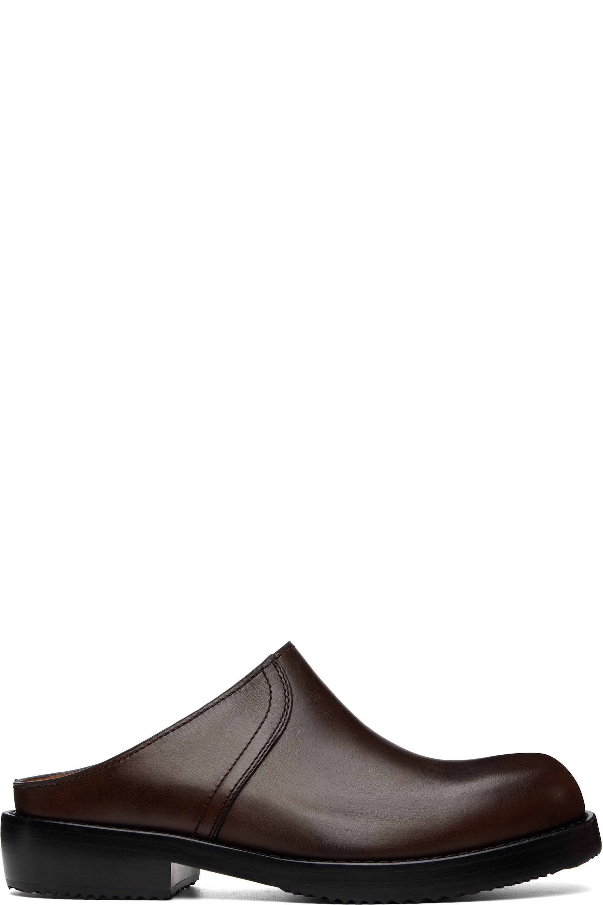 Dries Van Noten - Brown Leather Clog Loafers