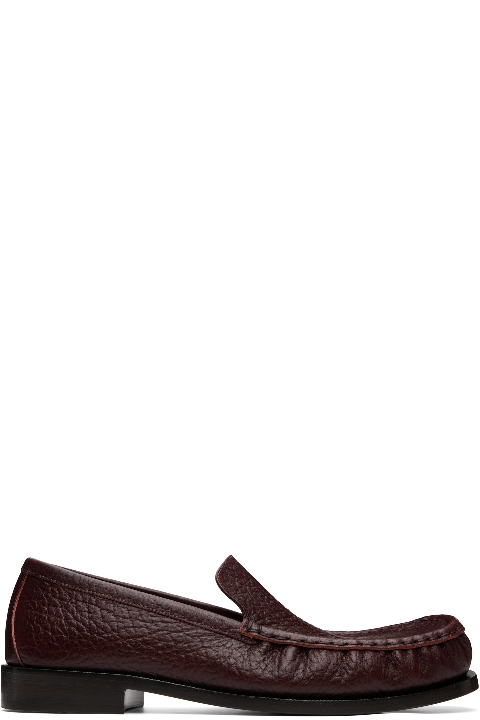 Dries Van Noten - Burgundy Leather Loafers