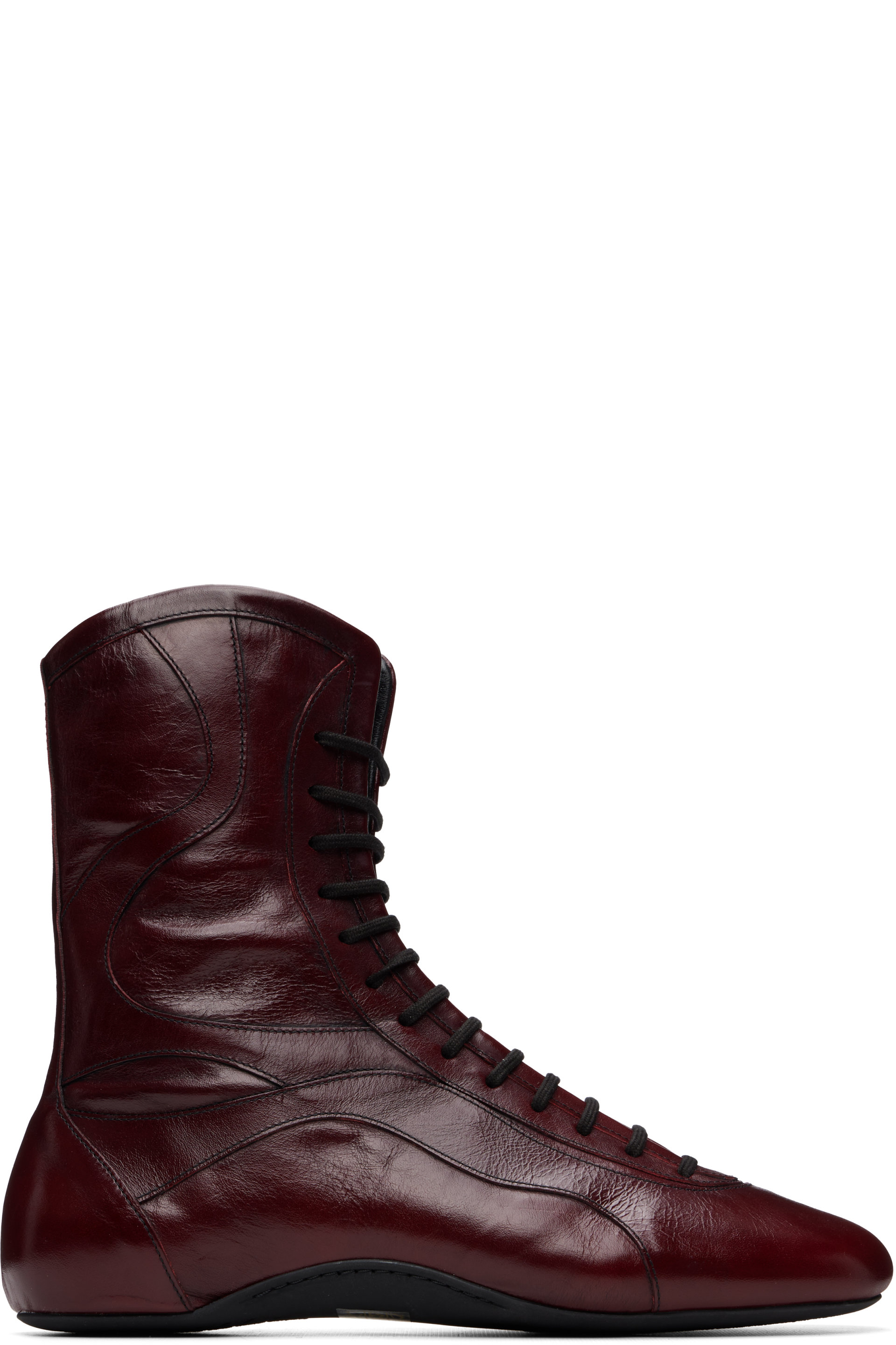 Dries Van Noten - Red Leather High Top Sneakers