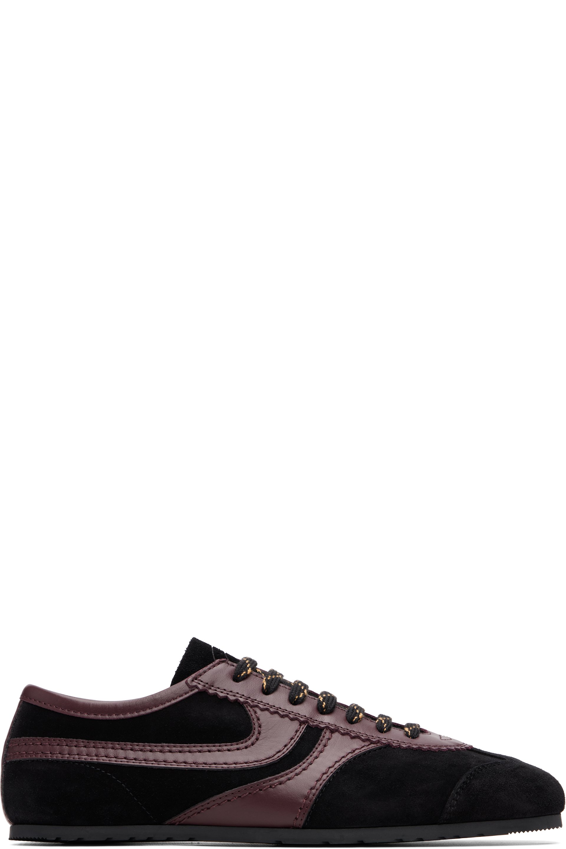 Dries Van Noten - Black & Purple Suede Sneakers