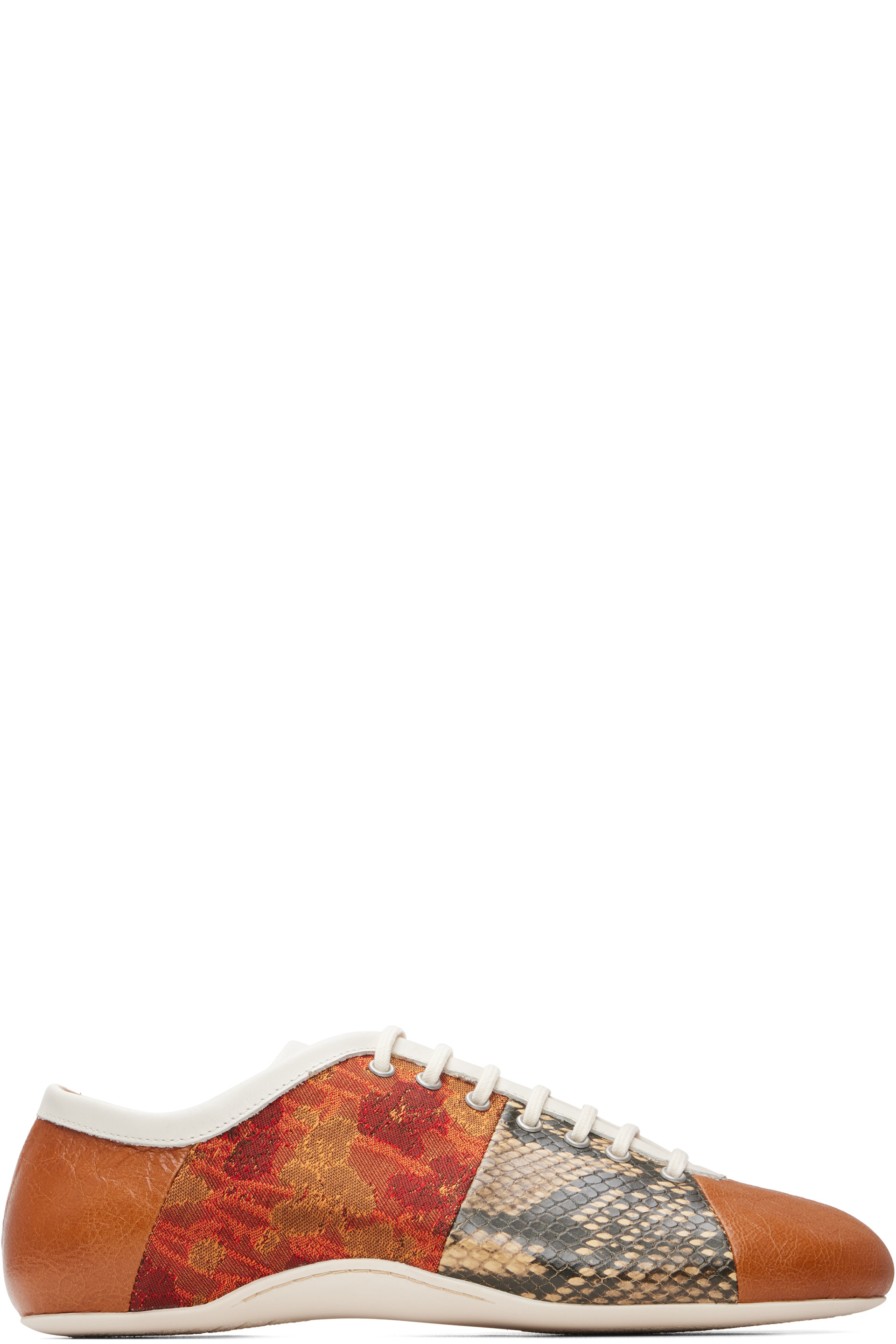 Dries Van Noten - Orange Patchwork Ballerina Sneakers