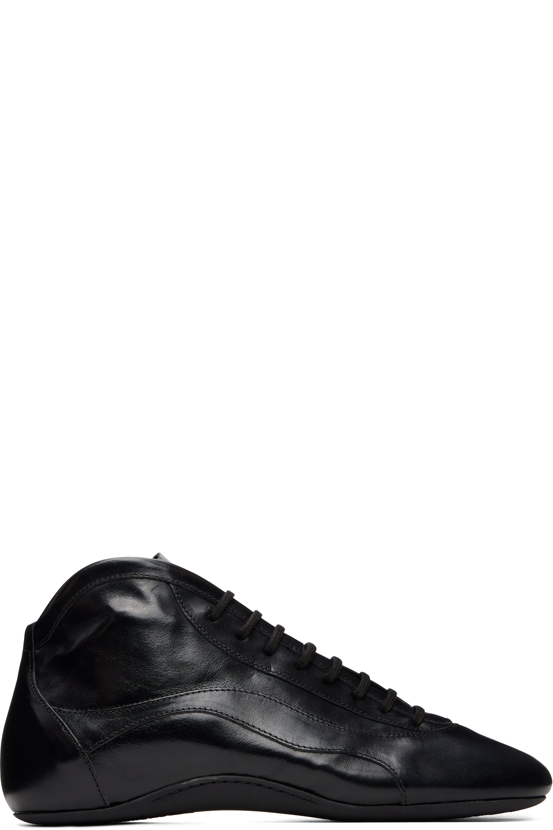 Dries Van Noten - Black Leather Ballerina Sneakers