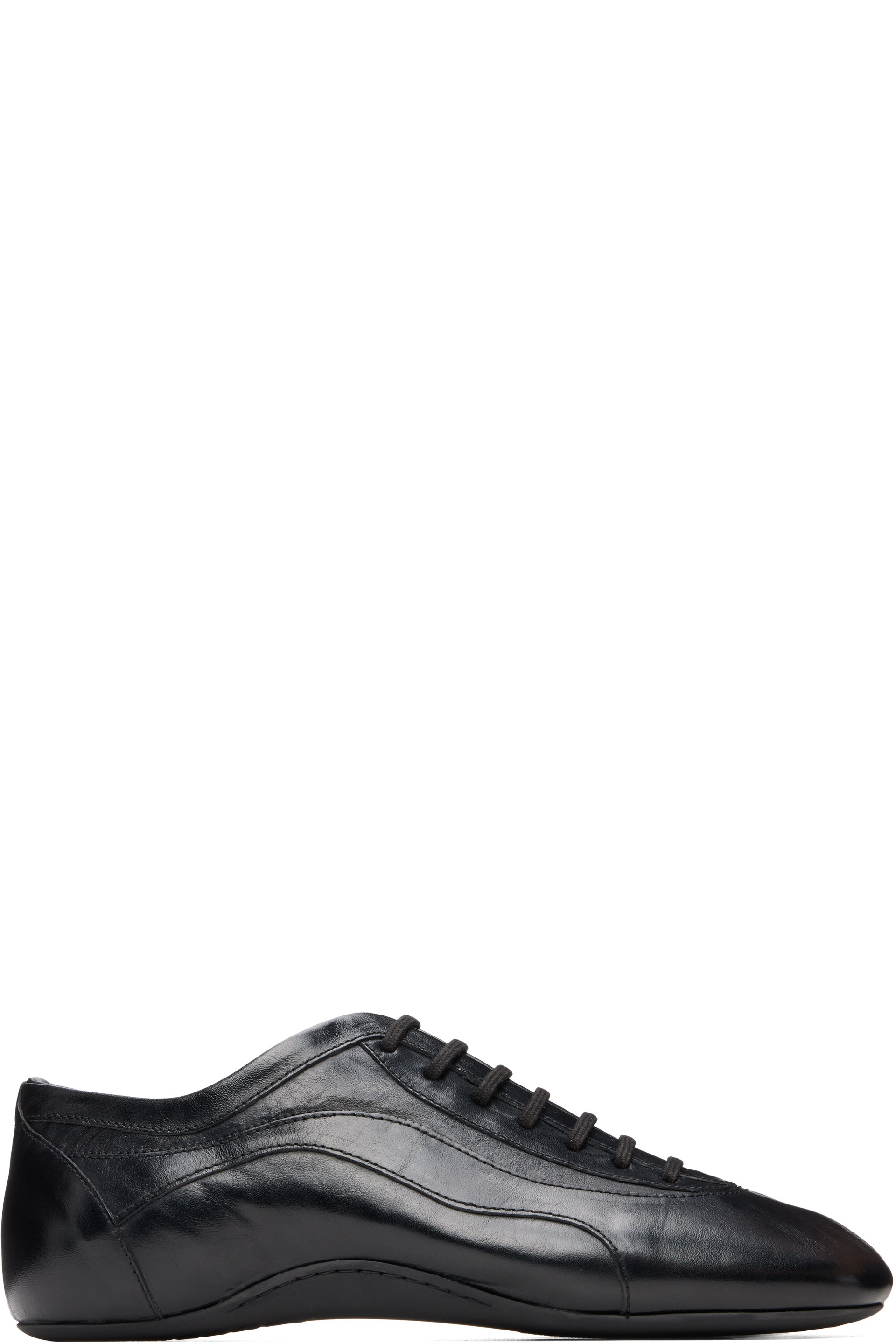 Dries Van Noten - Black Leather Ballerina Sneakers