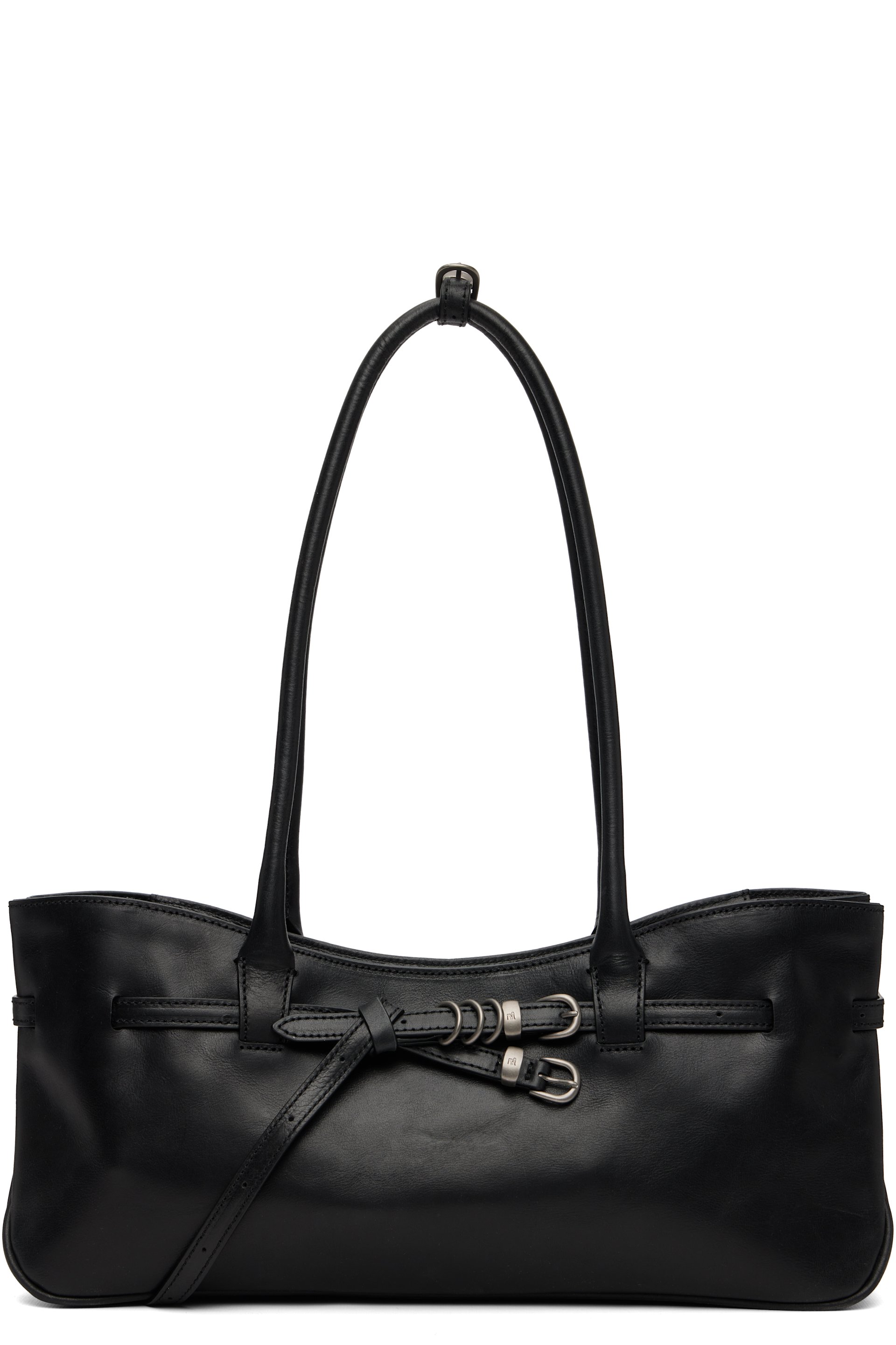 MARGESHERWOOD - Sac porté épaule Grandma noir en cuir