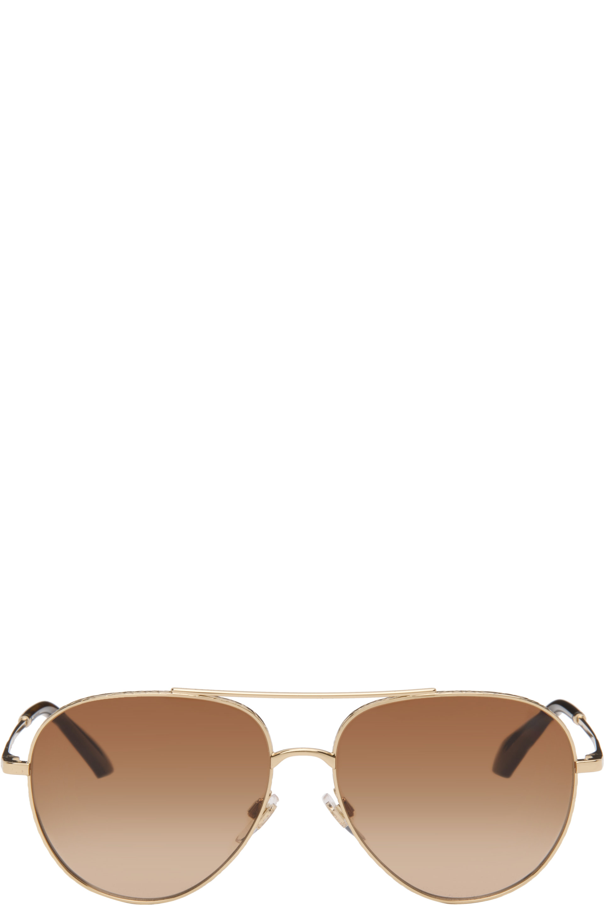 Burberry - Gold Aviator Sunglasses