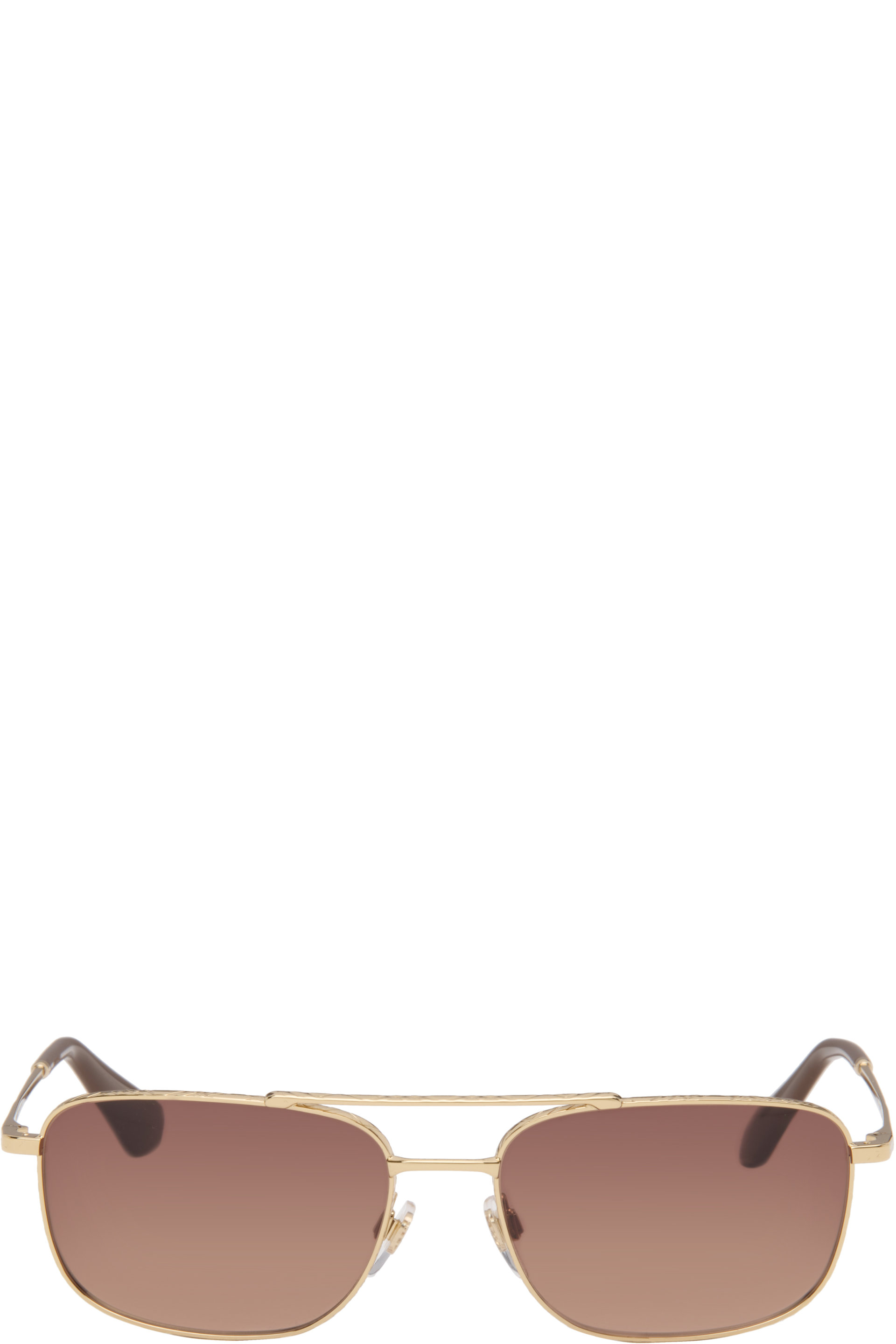 Burberry - Gold Aviator Sunglasses