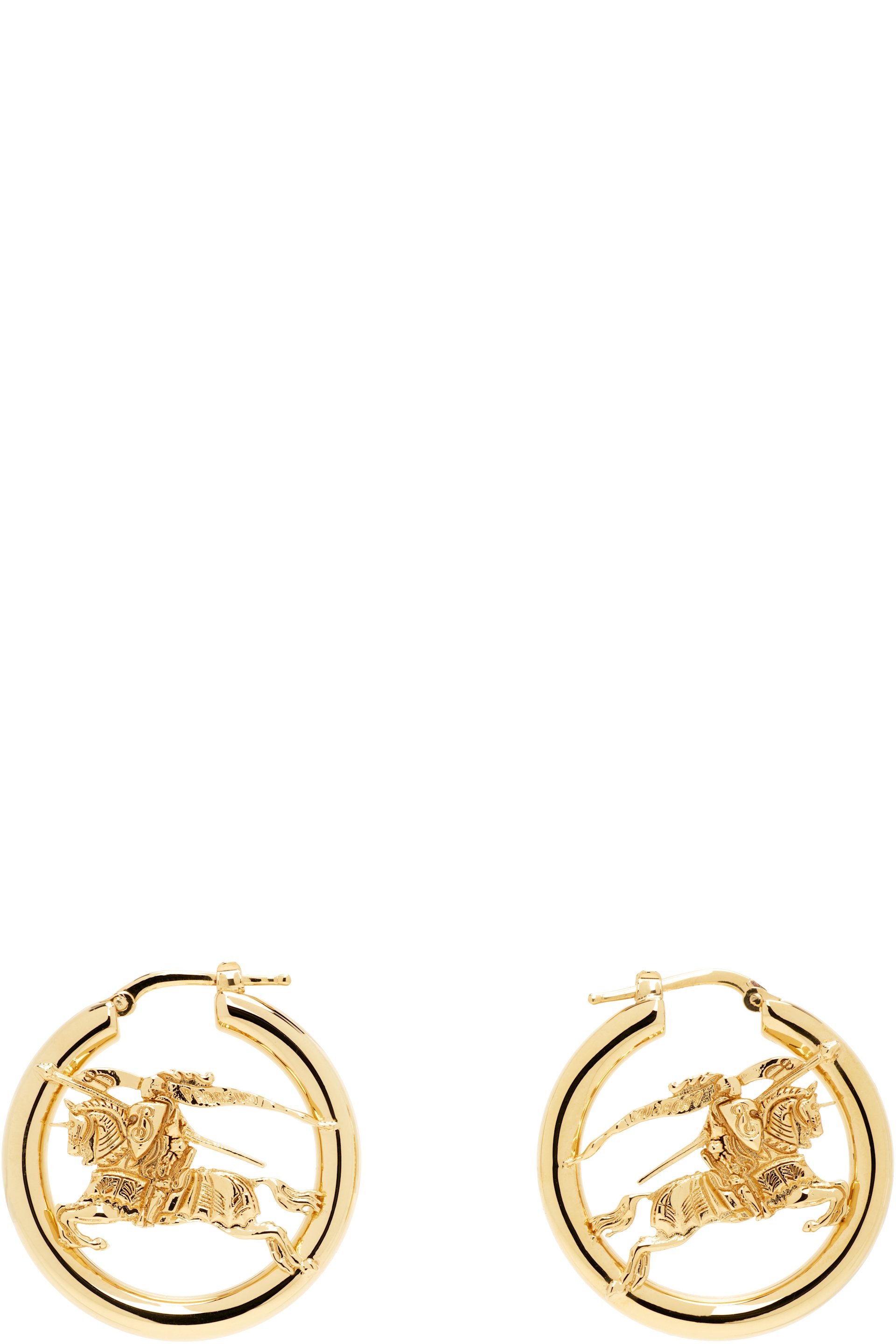 Burberry - Boucles d'oreilles à anneau à ornement graphique à logo