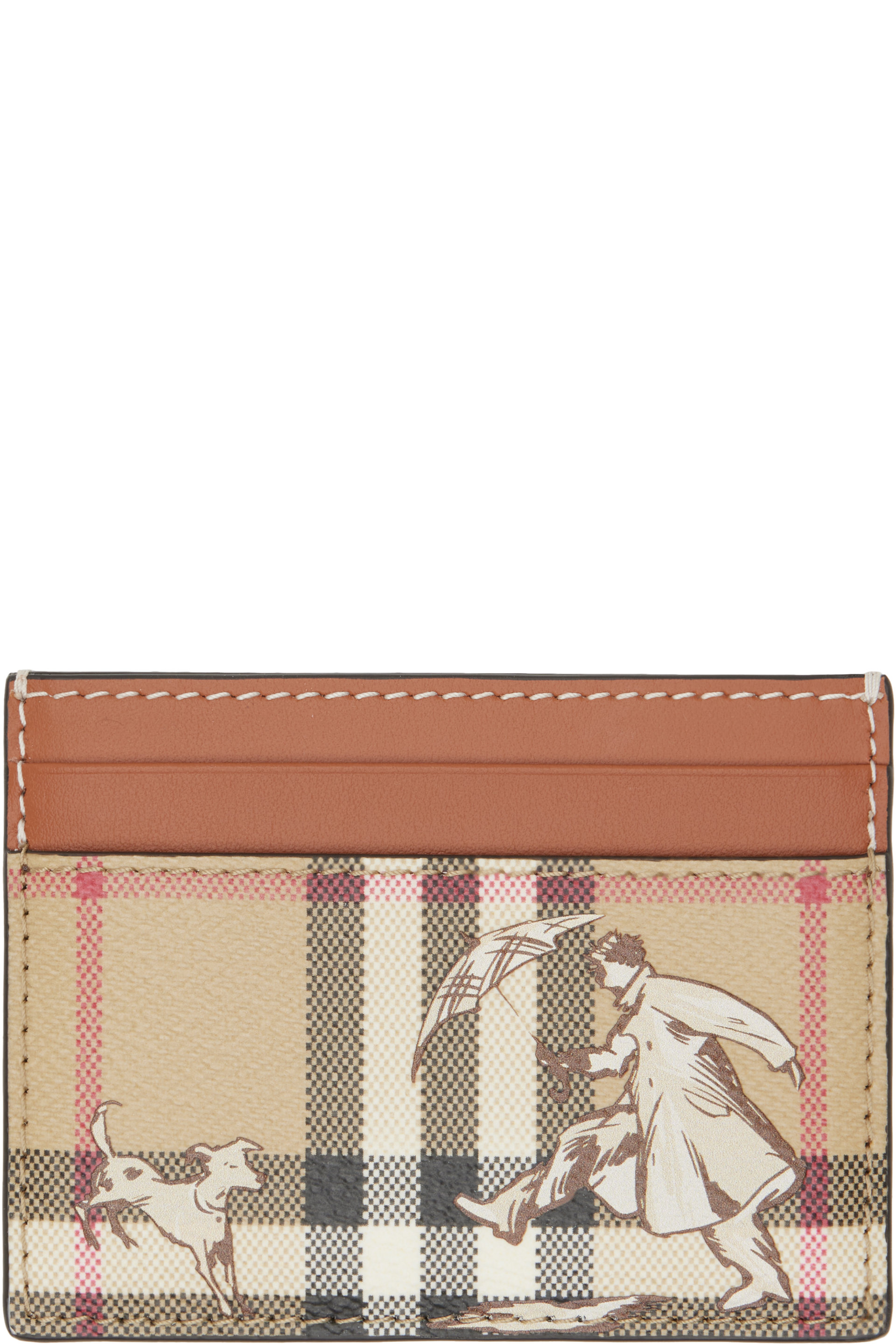 Burberry - Brown & Beige Check Mates Card Holder