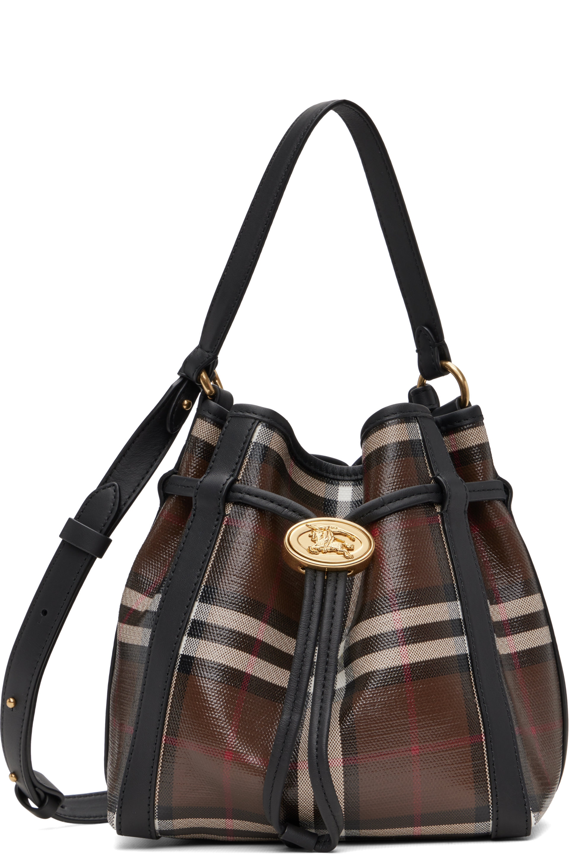 Burberry - Brown Mini Check Bucket Bag
