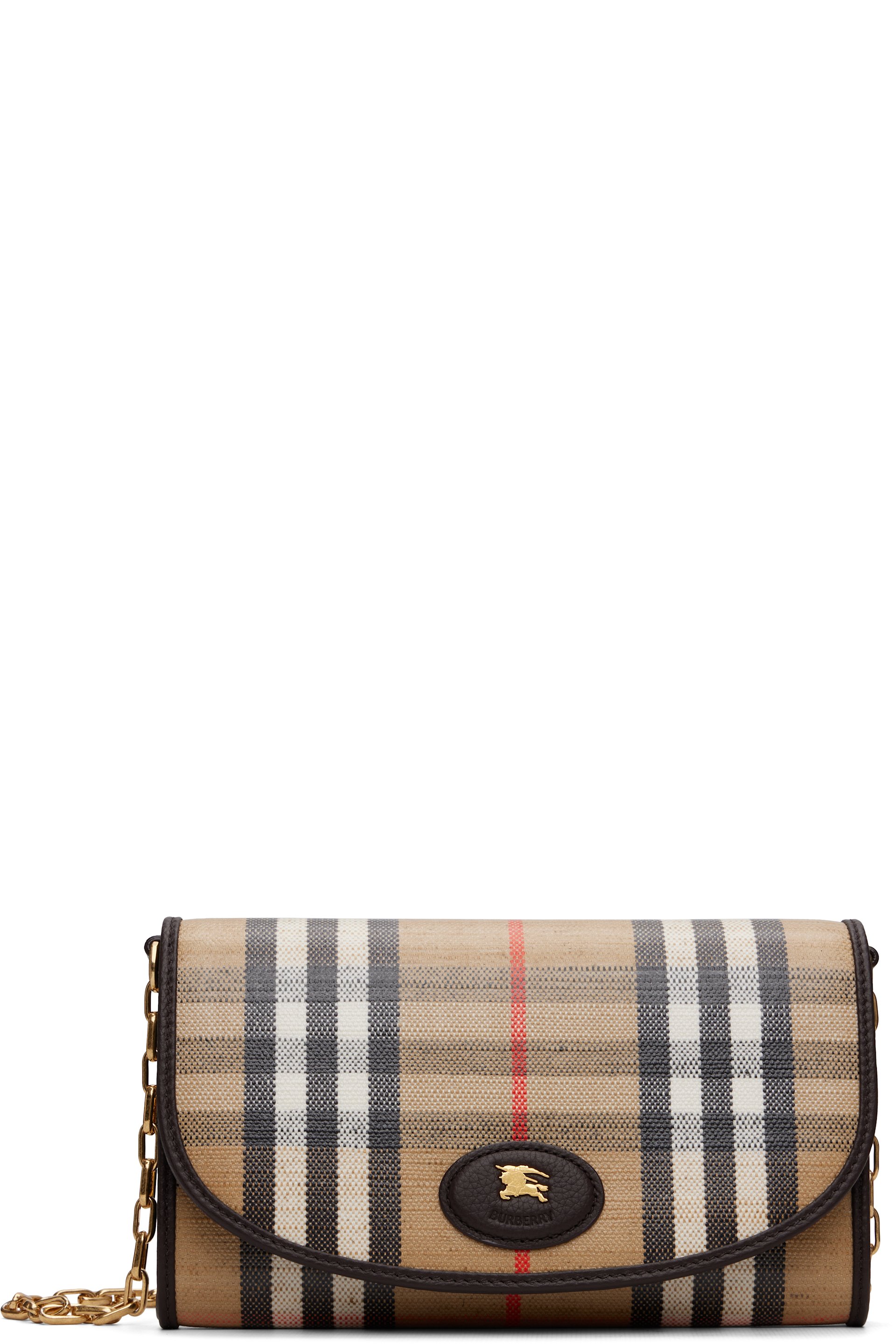 Burberry - Beige Highlands Chain Strap Wallet​ Bag
