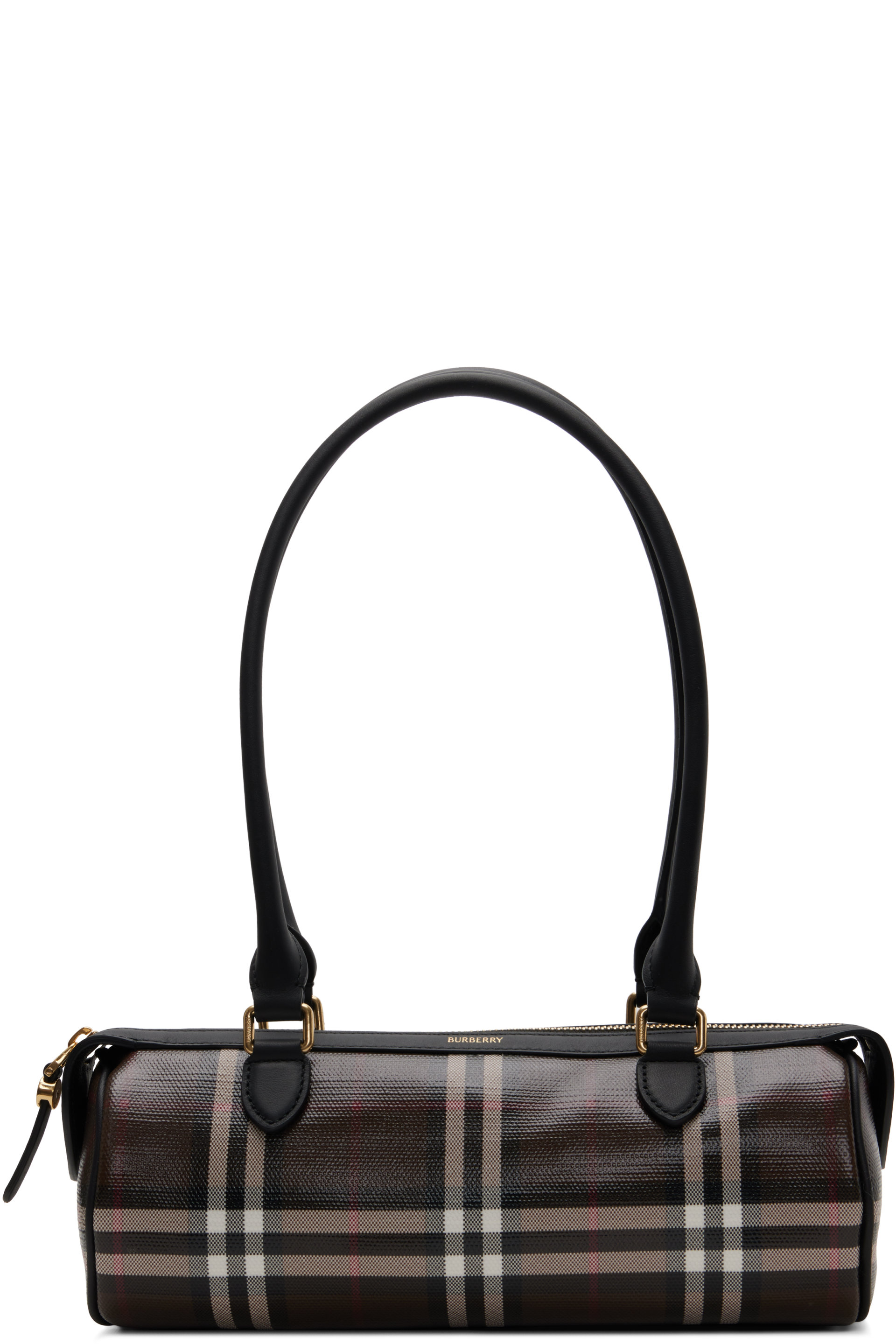Burberry - Brown Mini Check Barrel Bag