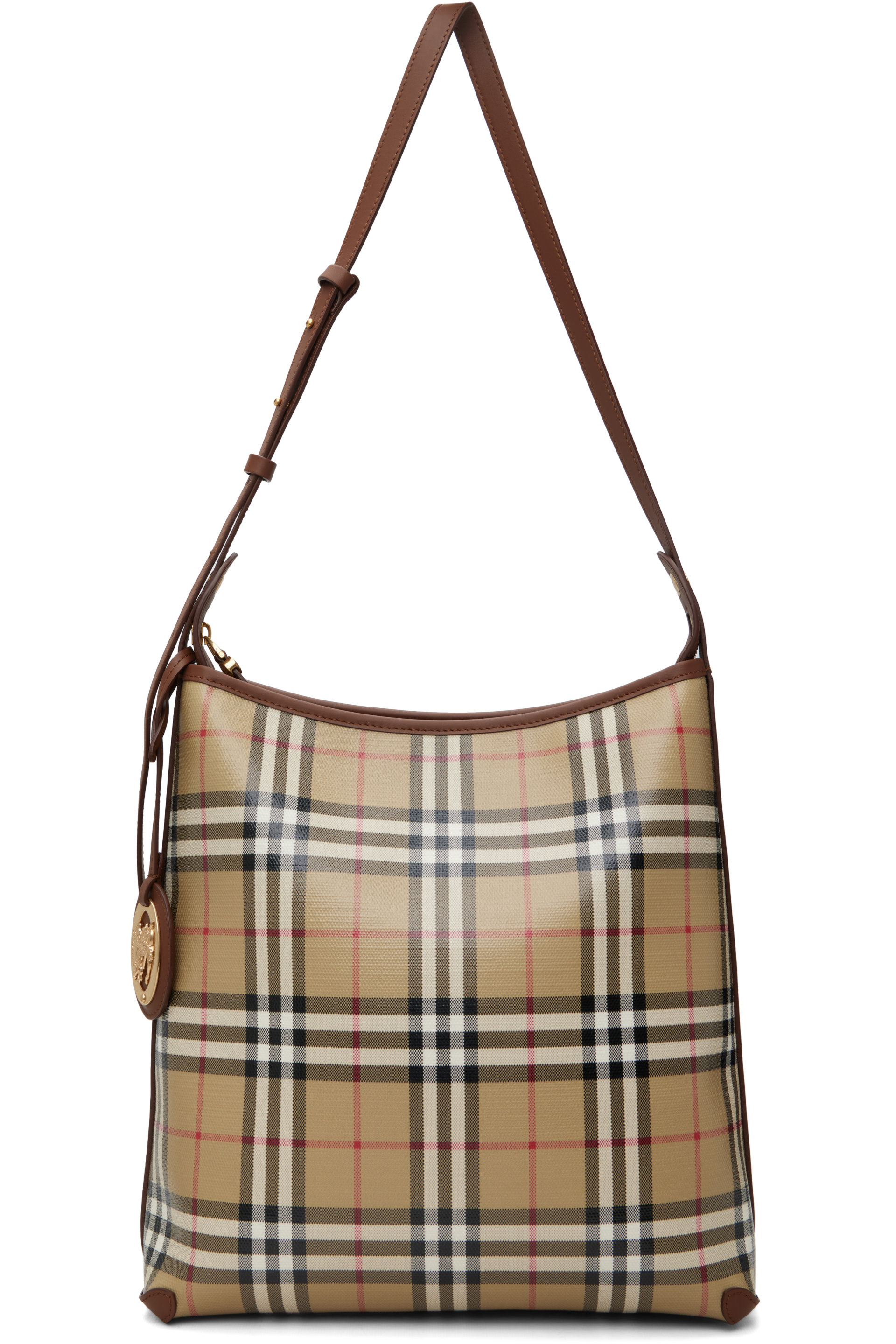 Burberry - Beige Small Check Shoulder Bag