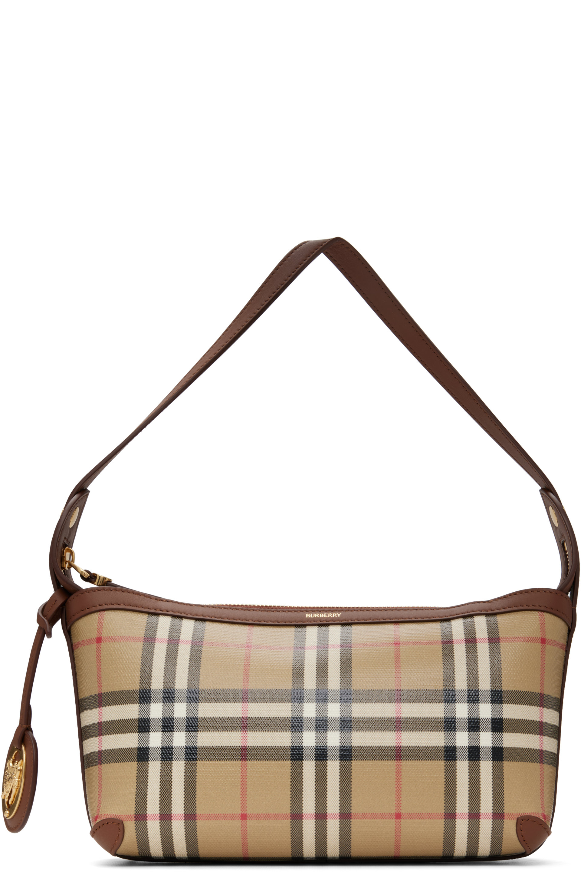 Burberry - Beige Mini Check Shoulder Bag