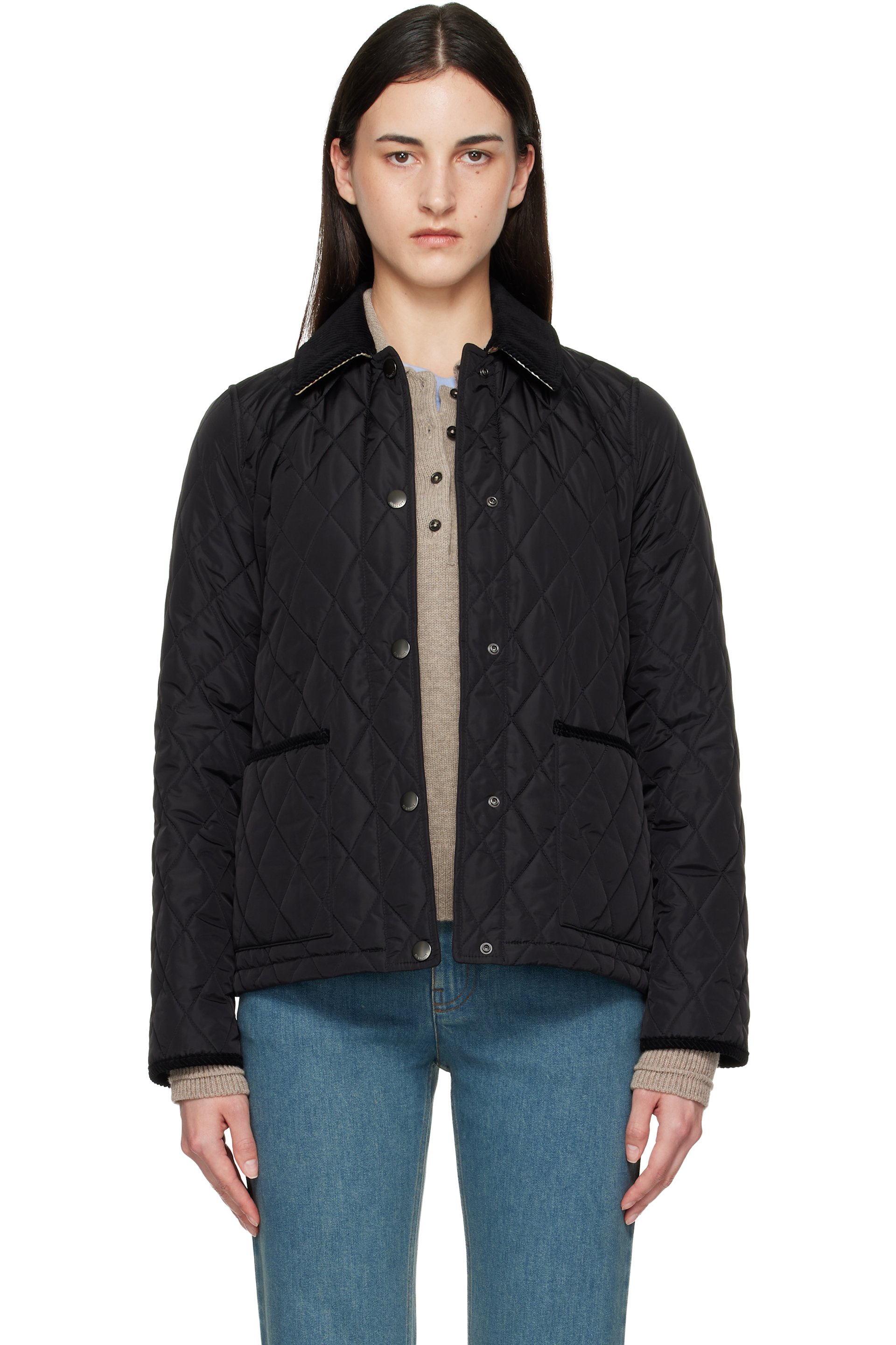 Burberry - Blouson matelassé noir en nylon