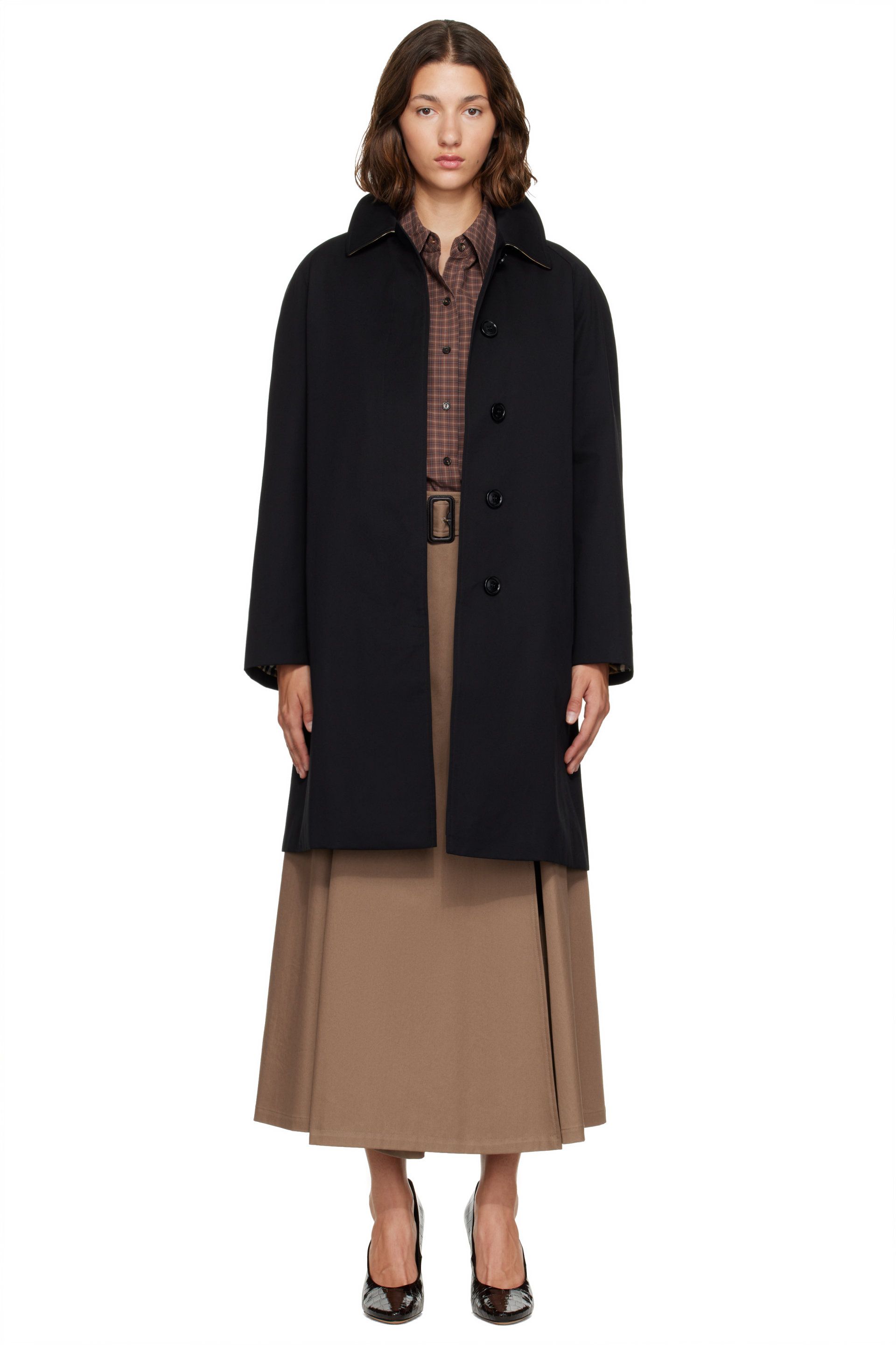 Burberry - Black Cotton Gabardine Trench Coat