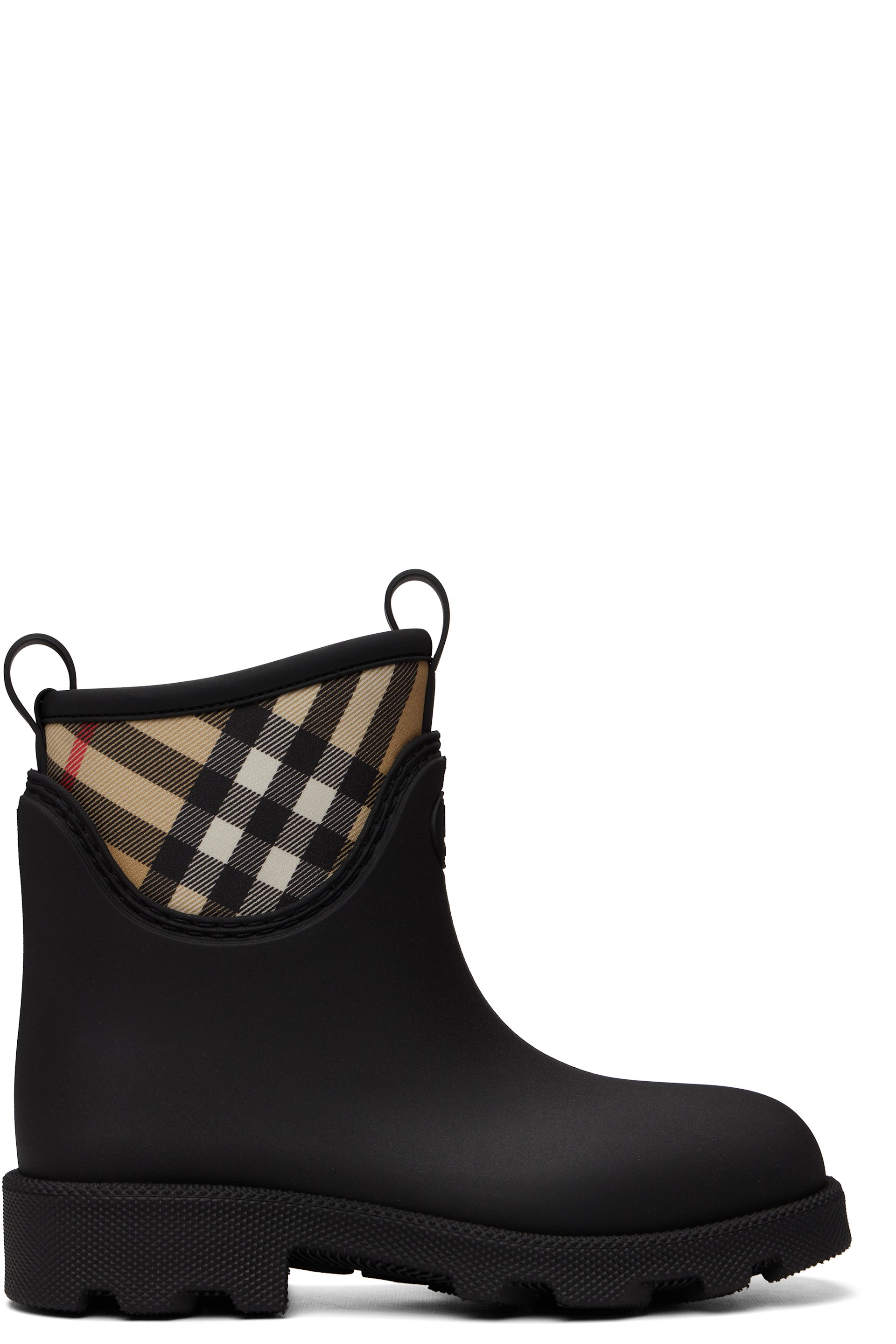 Burberry - Bottines Marsh noires en caoutchouc à logo