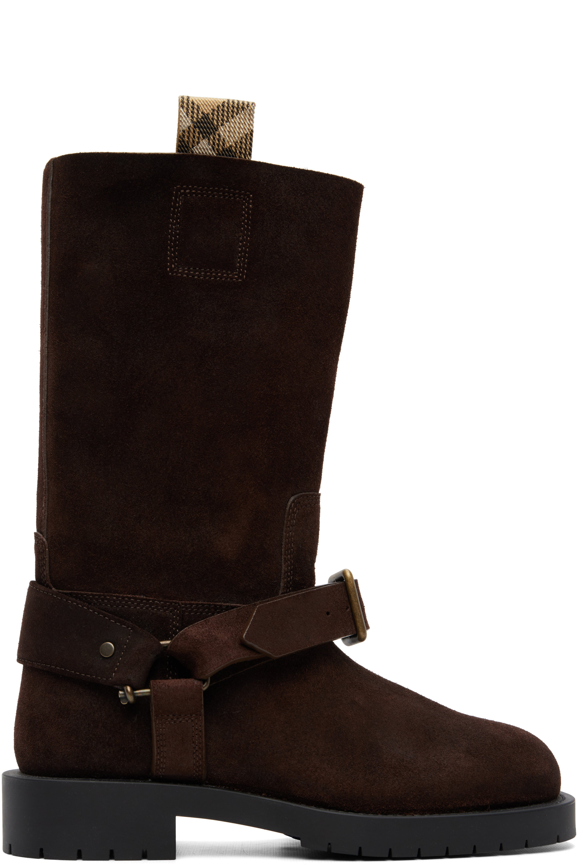 Burberry - Brown Suede Soft Saddle Low Boots