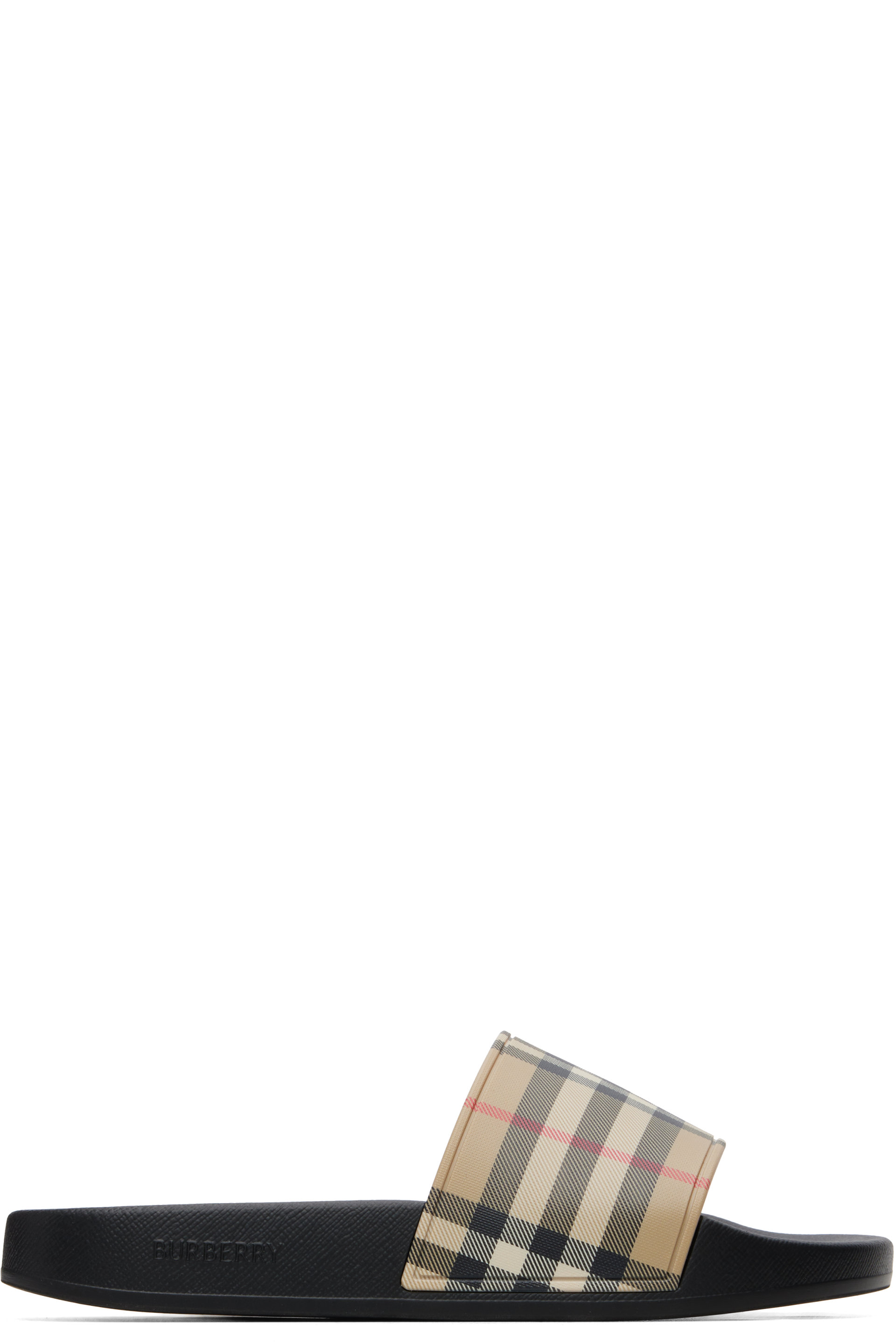 Burberry - Beige Check Slides