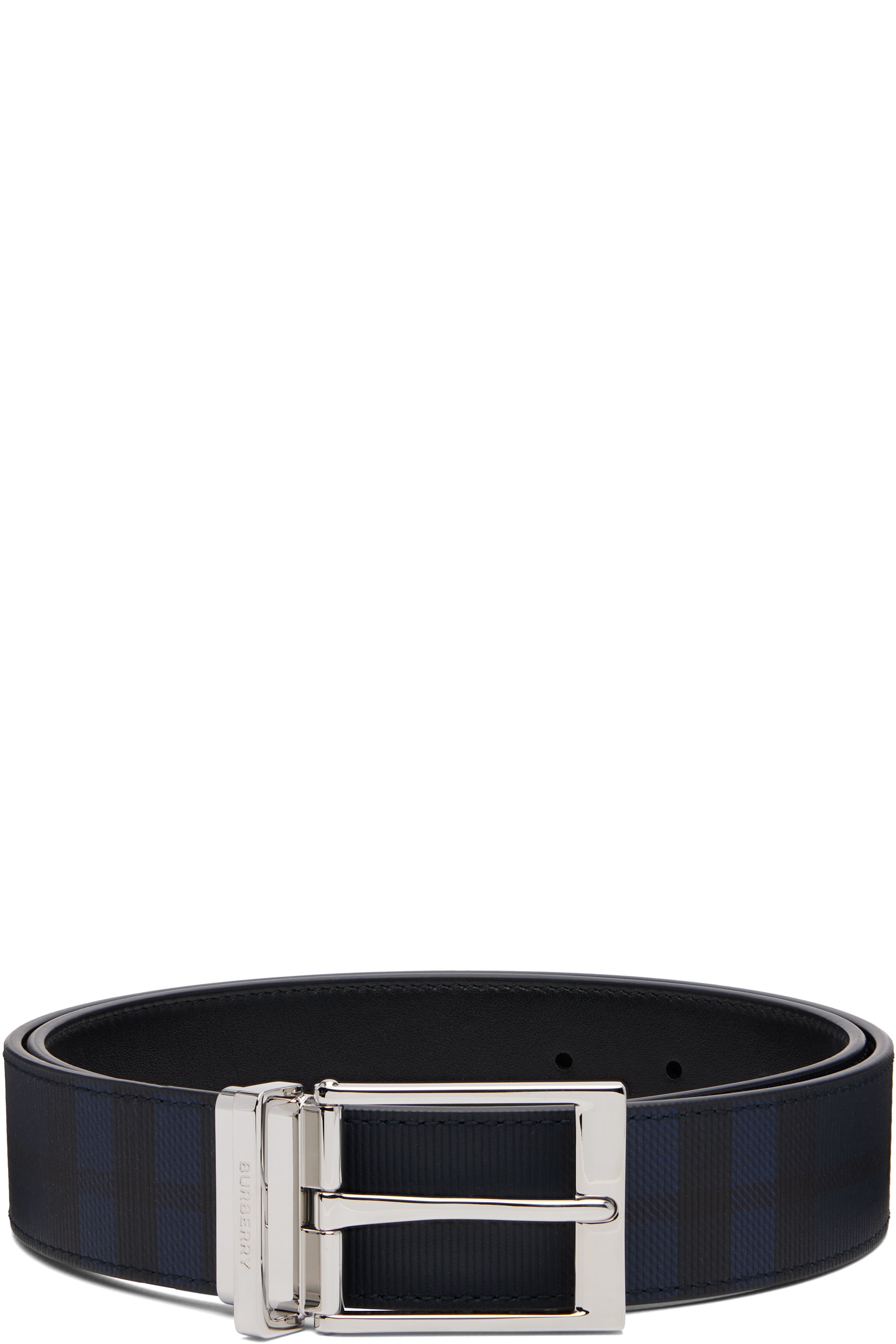 Burberry - Navy Reversible Check Belt