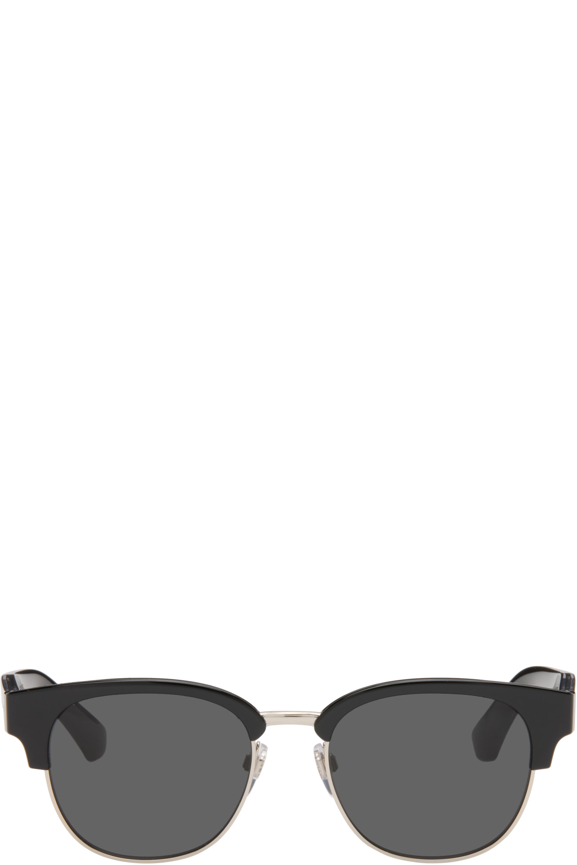 Burberry - Black & Silver Classic Round Sunglasses