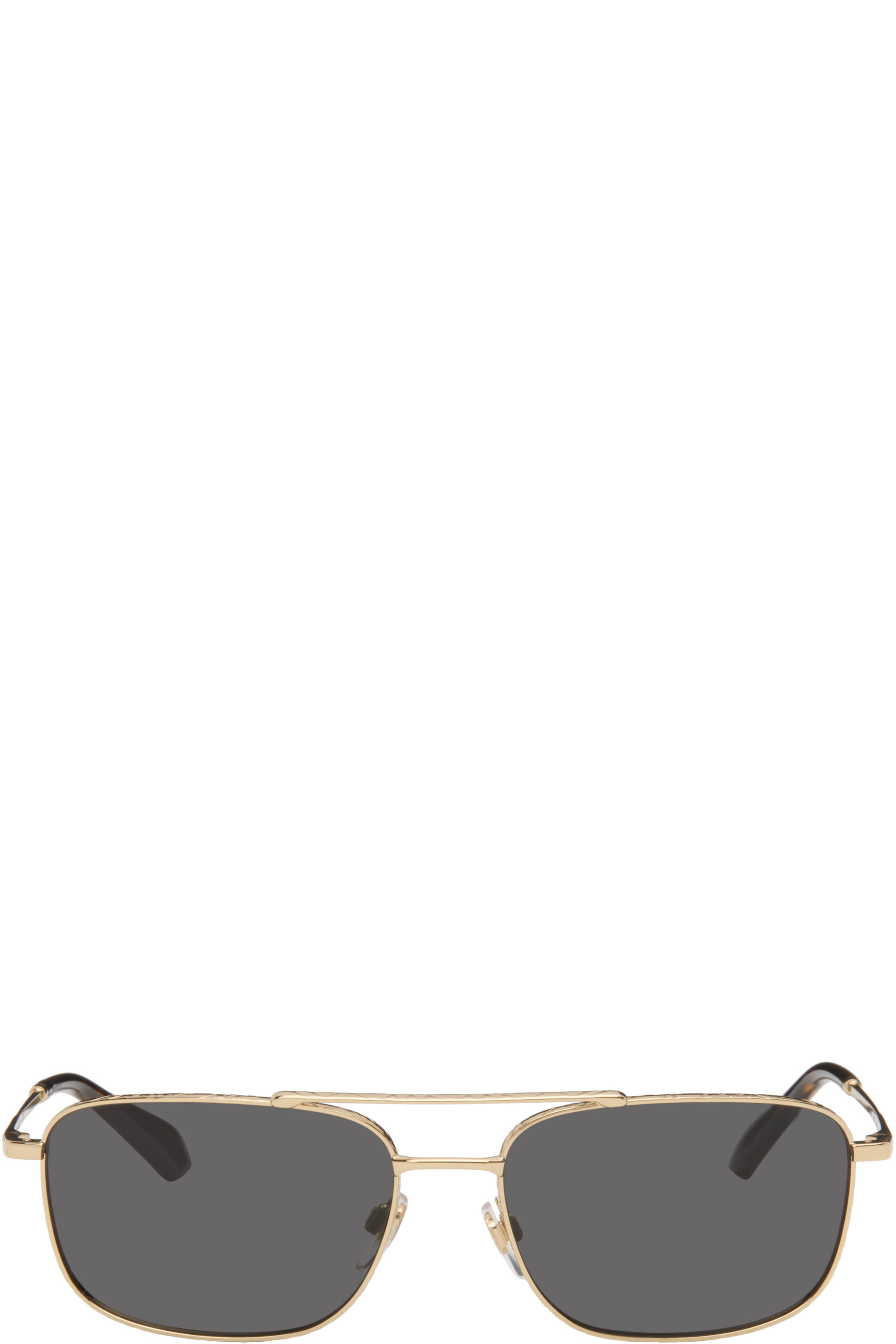 Burberry - Gold Rectangular Sunglasses