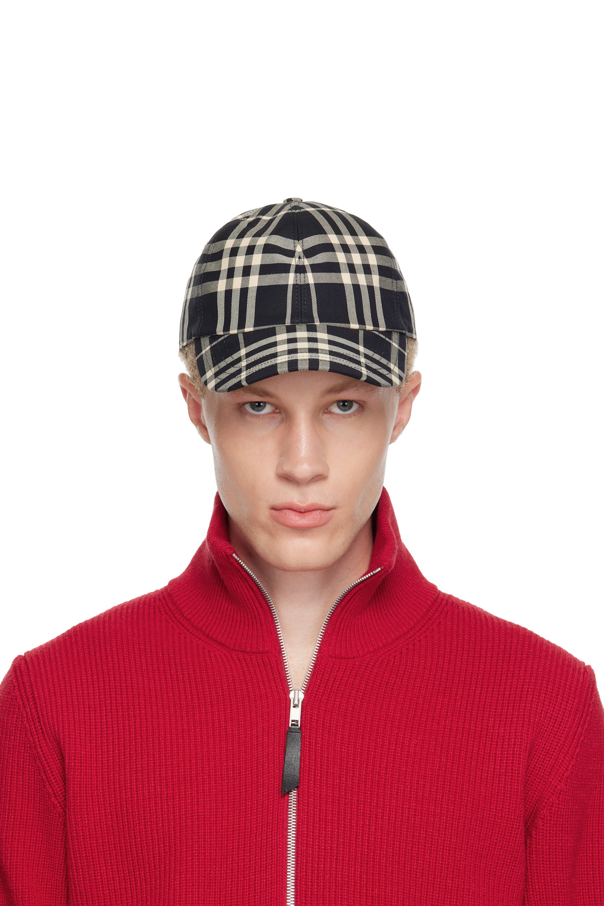 Burberry - Black Check Cotton Baseball Cap