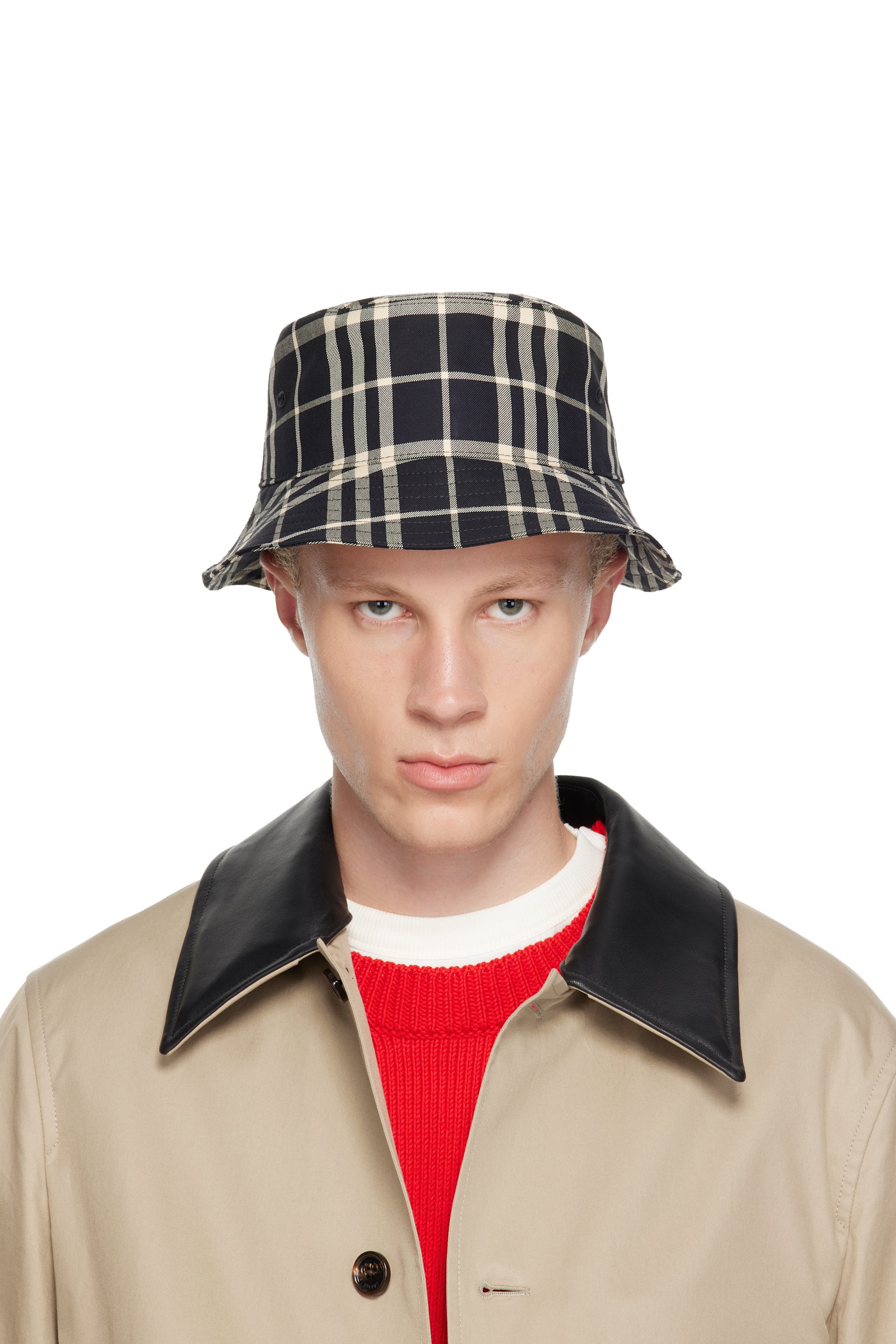 Burberry - Black Check Cotton Bucket Hat