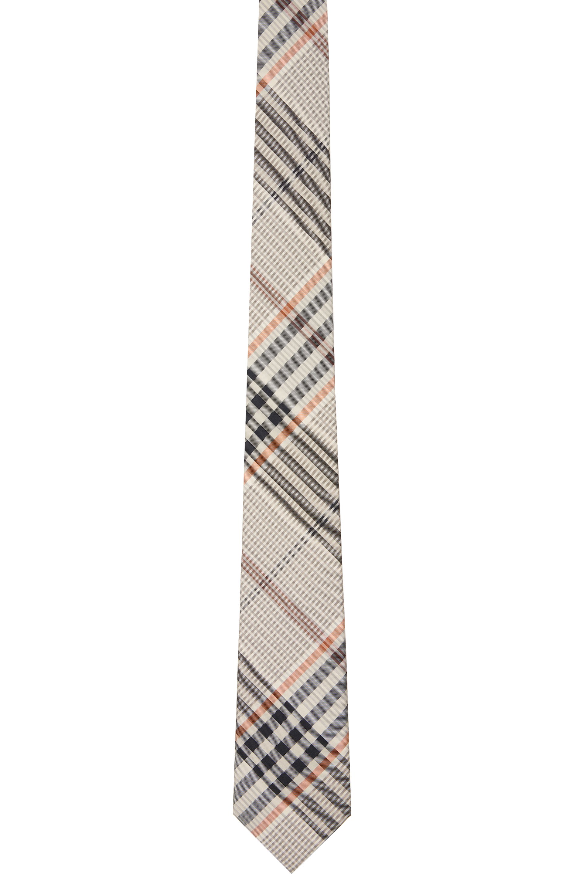Burberry - Beige Check Silk Tie