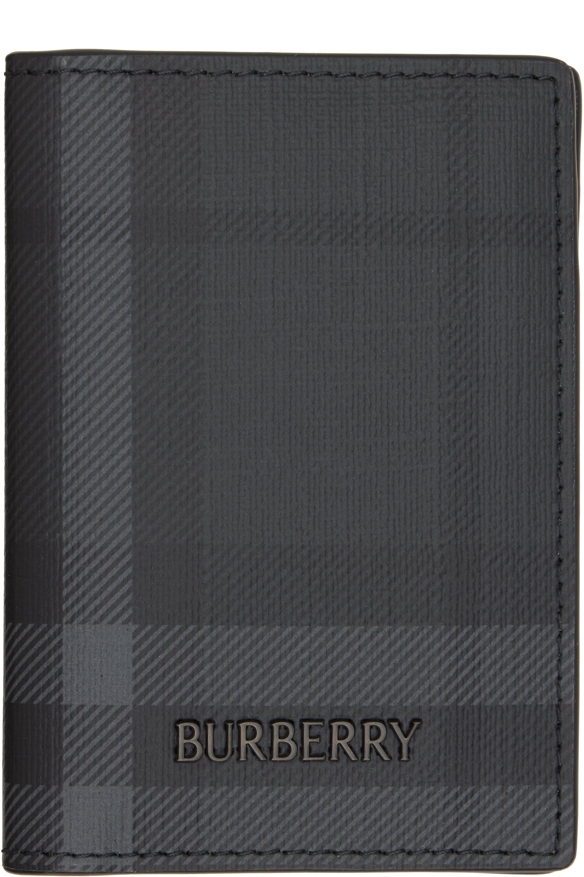 Burberry - Gray City Check Folding Card Holder