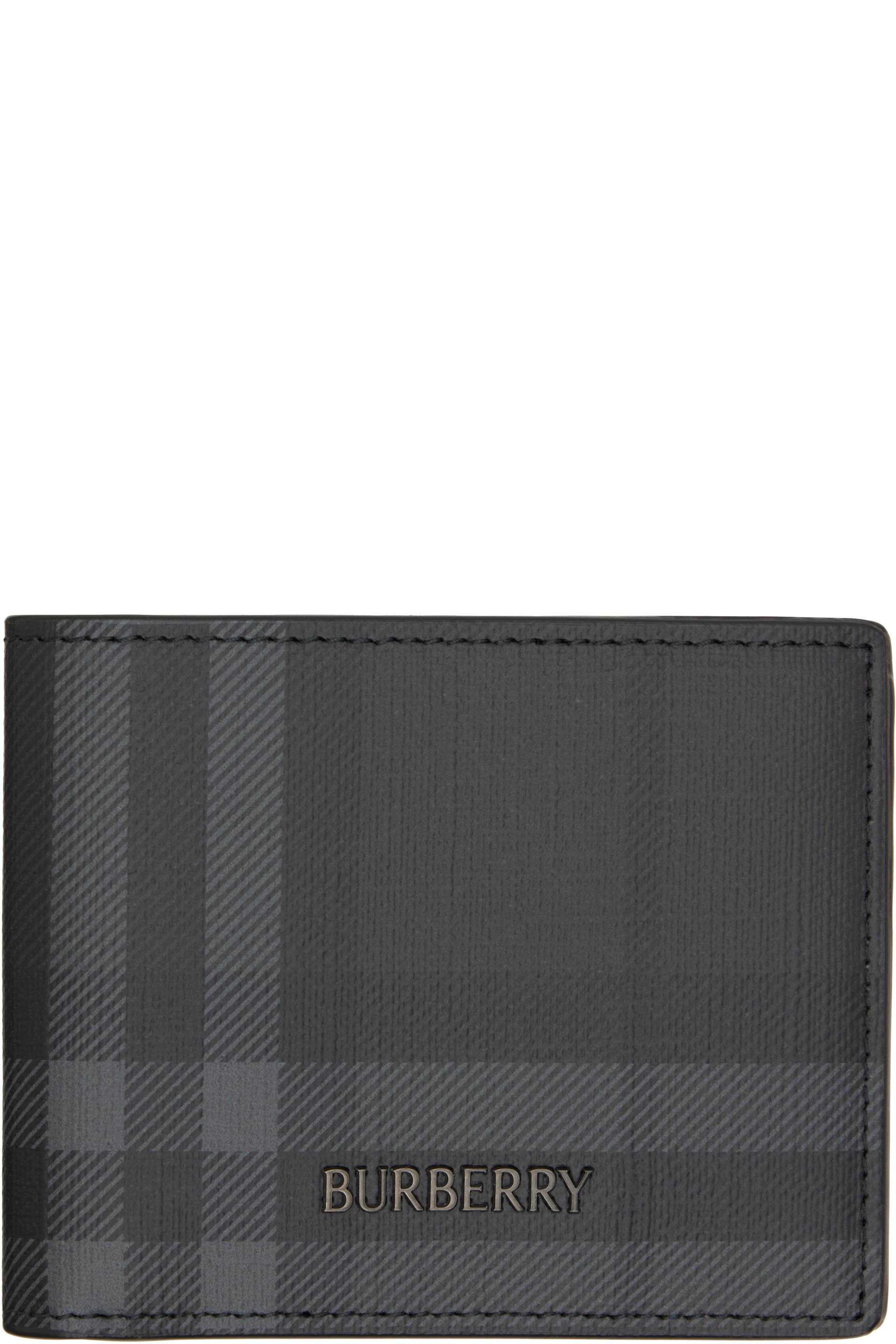 Burberry - Gray City Check Slim Bifold Wallet