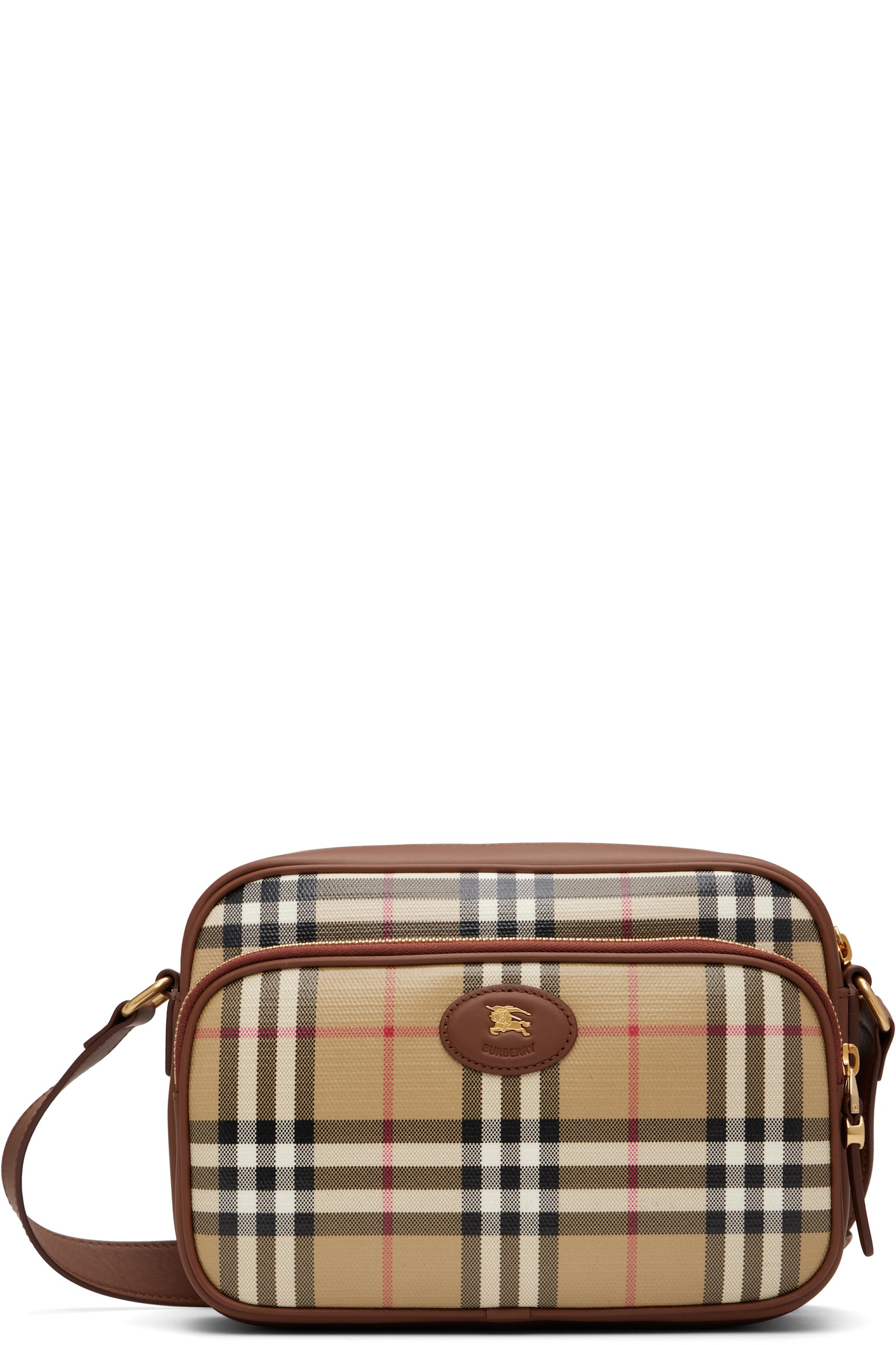 Burberry - Beige Check Pocket Crossbody Bag