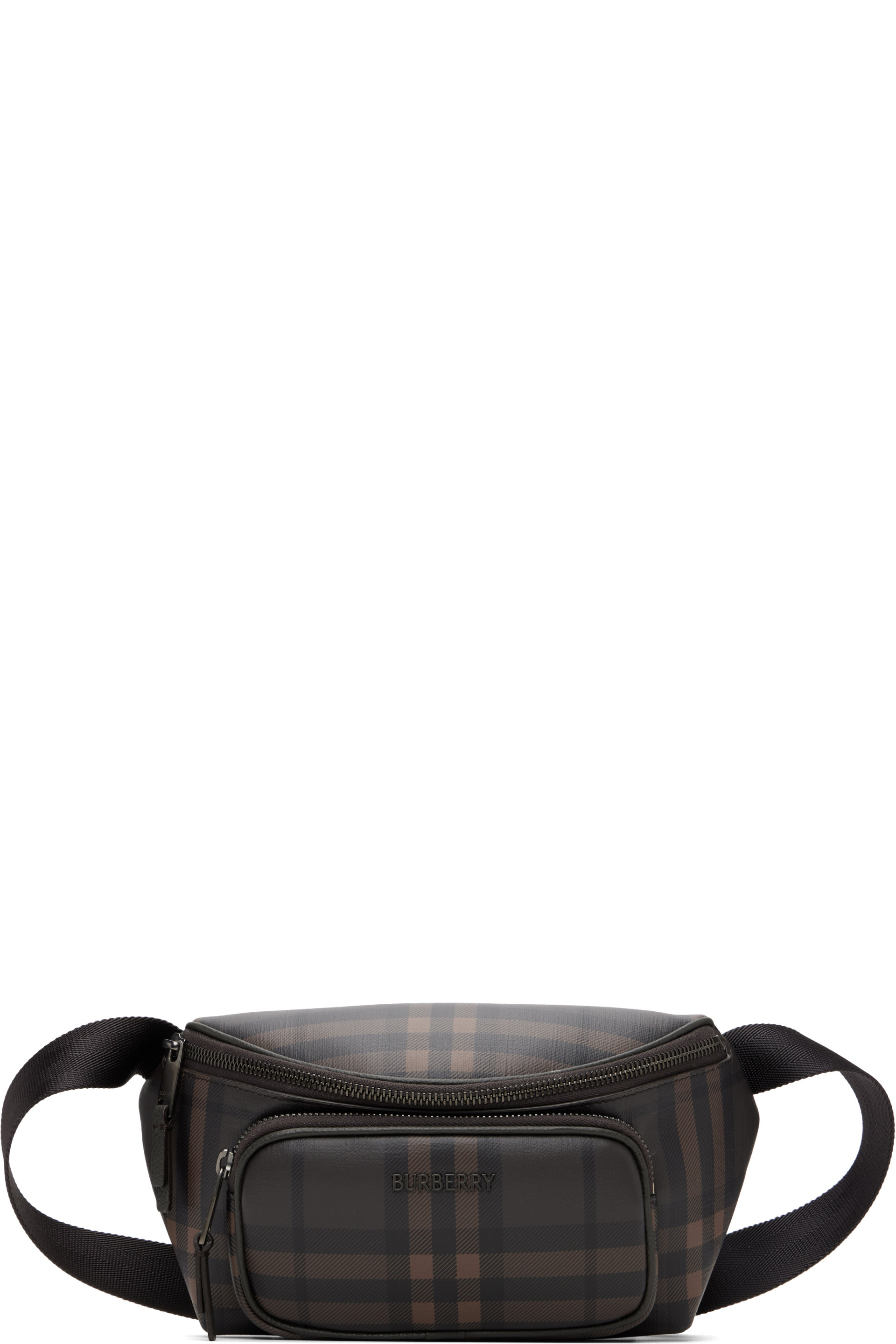 Burberry - 棕色 City Check 腰包