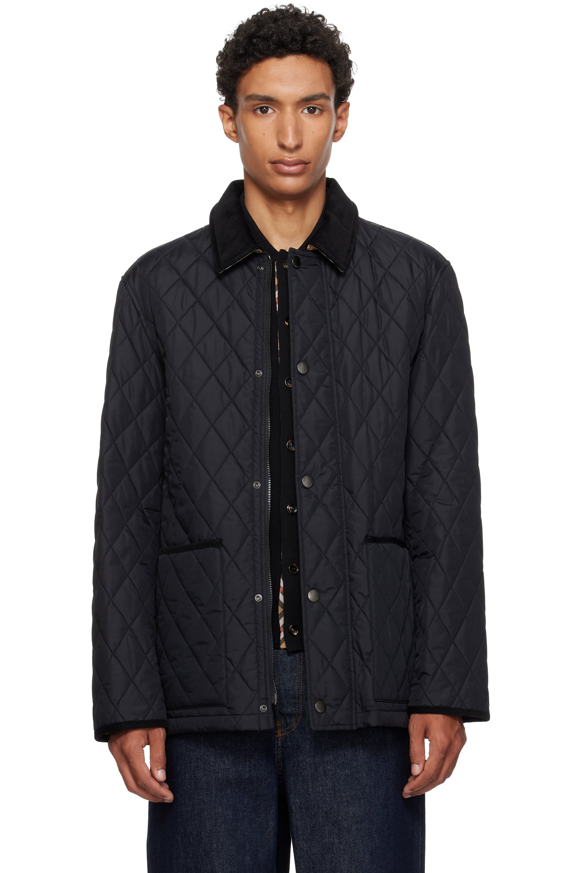 Burberry - Blouson matelassé Haddington noir en nylon