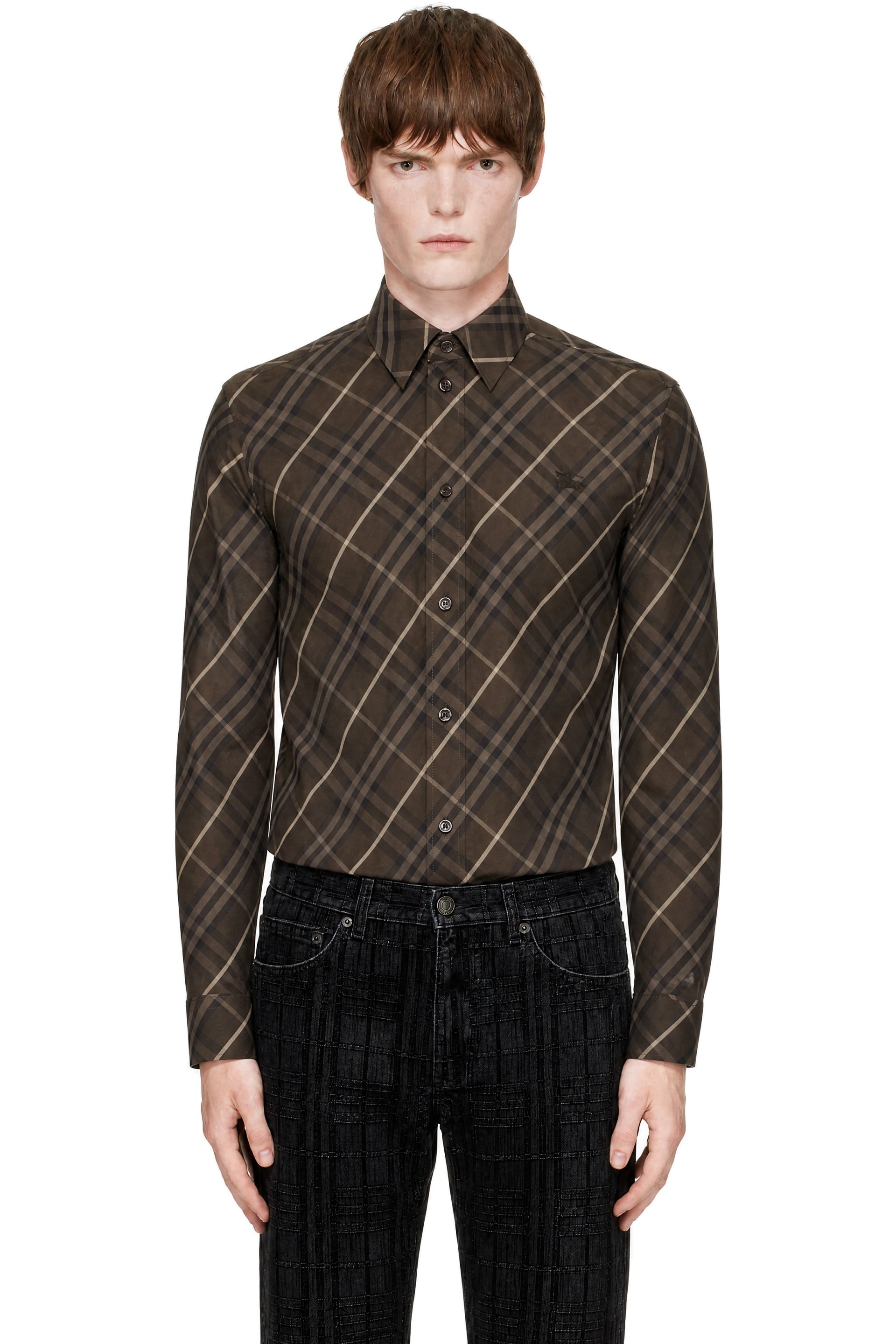 Burberry - ブラウン クラシックフィット チェック コットン シャツ