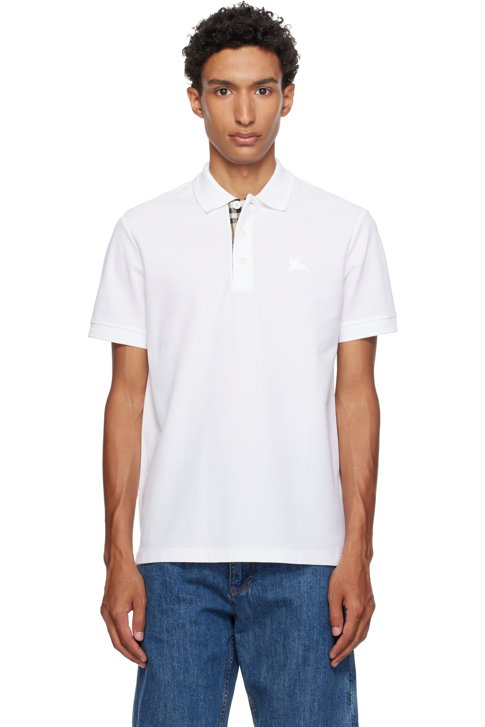 Burberry - Polo blanc en coton