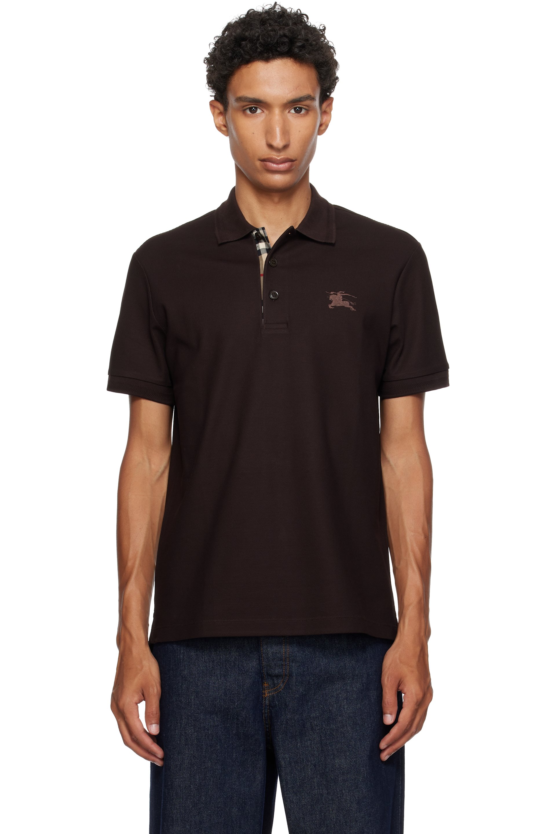Burberry - Polo brun en coton