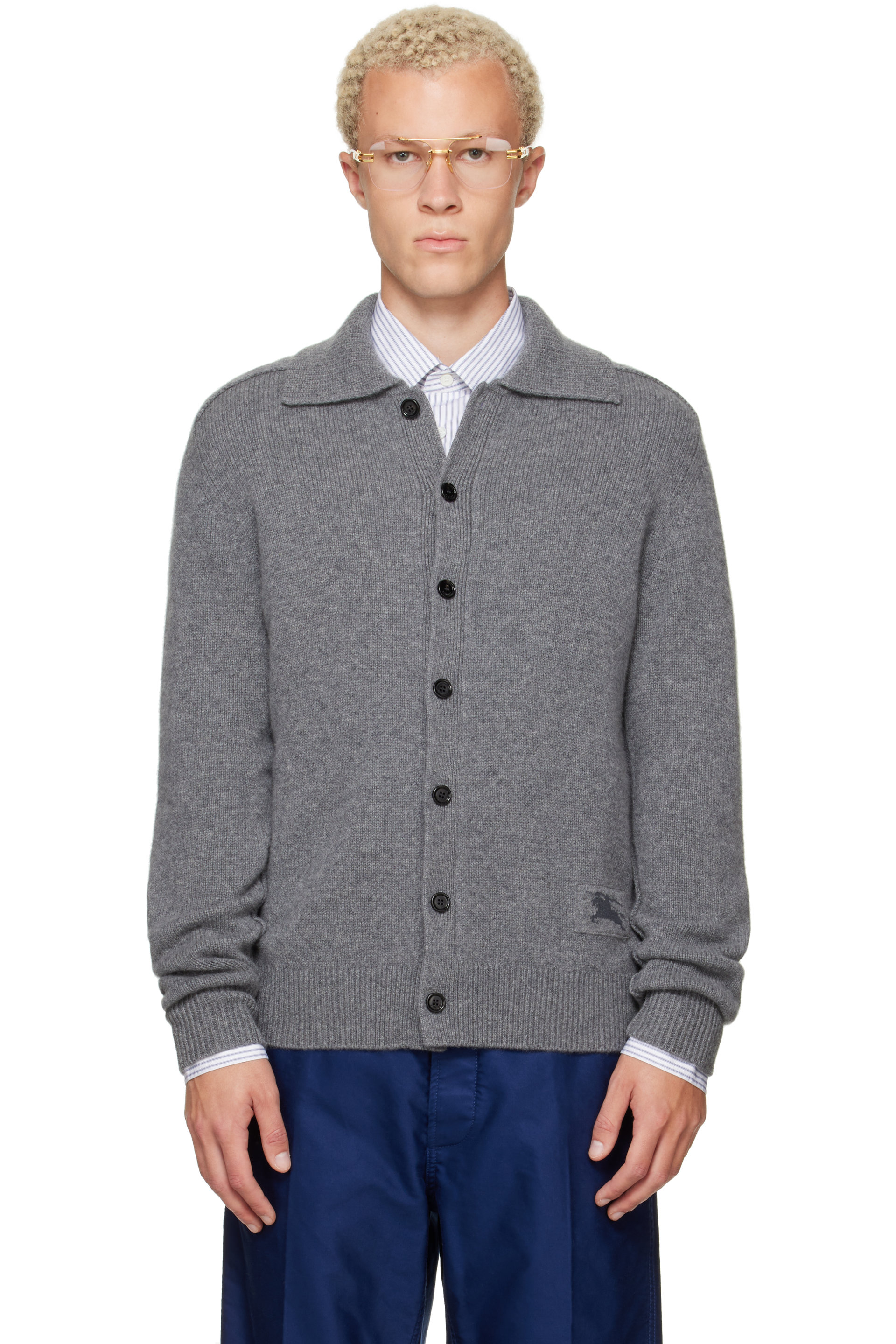 Burberry - Gray Cashmere Cardigan