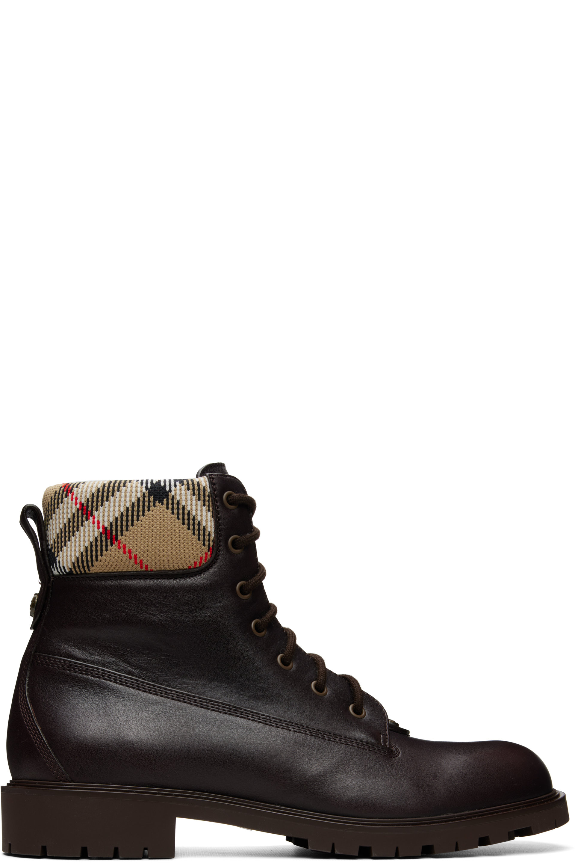 Burberry - Bottes Durham brunes en cuir