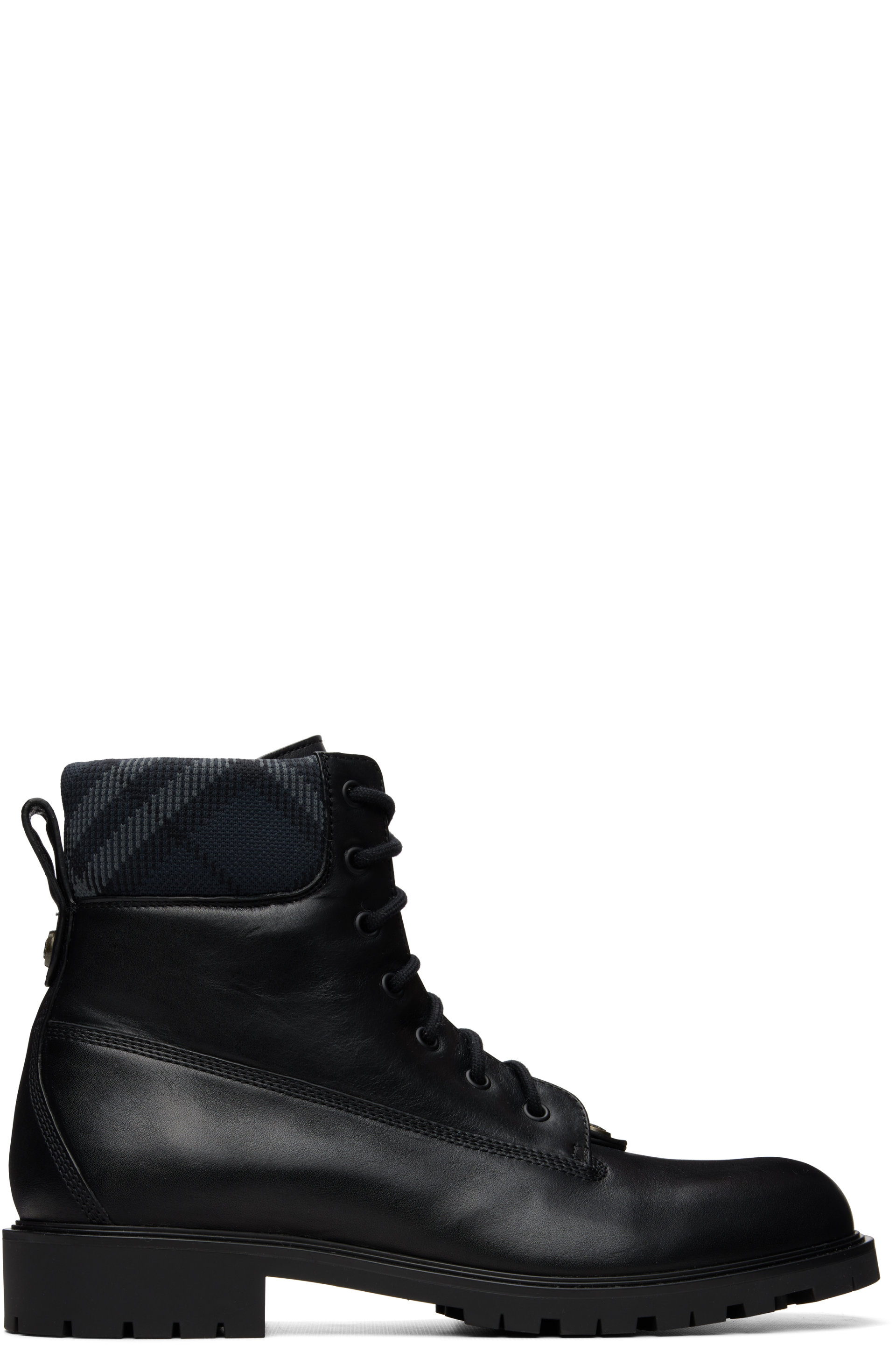Burberry - Bottes Durham noires en cuir