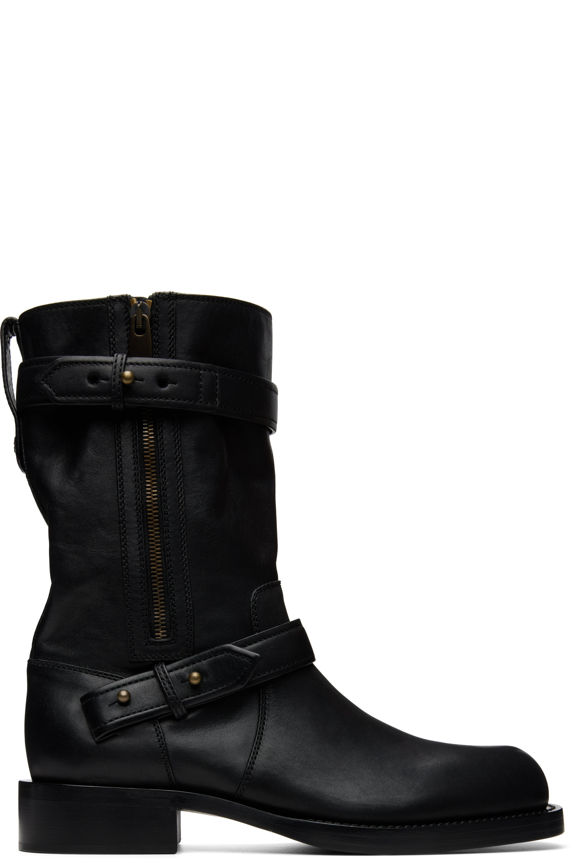 Burberry - 黑色 Kent Biker 中筒靴