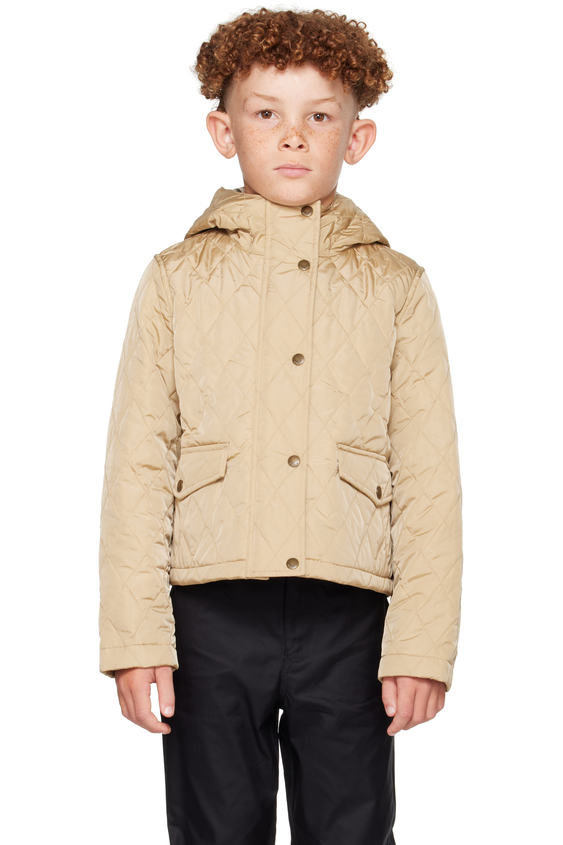 Burberry - Kids Beige Quilted Nylon Parka