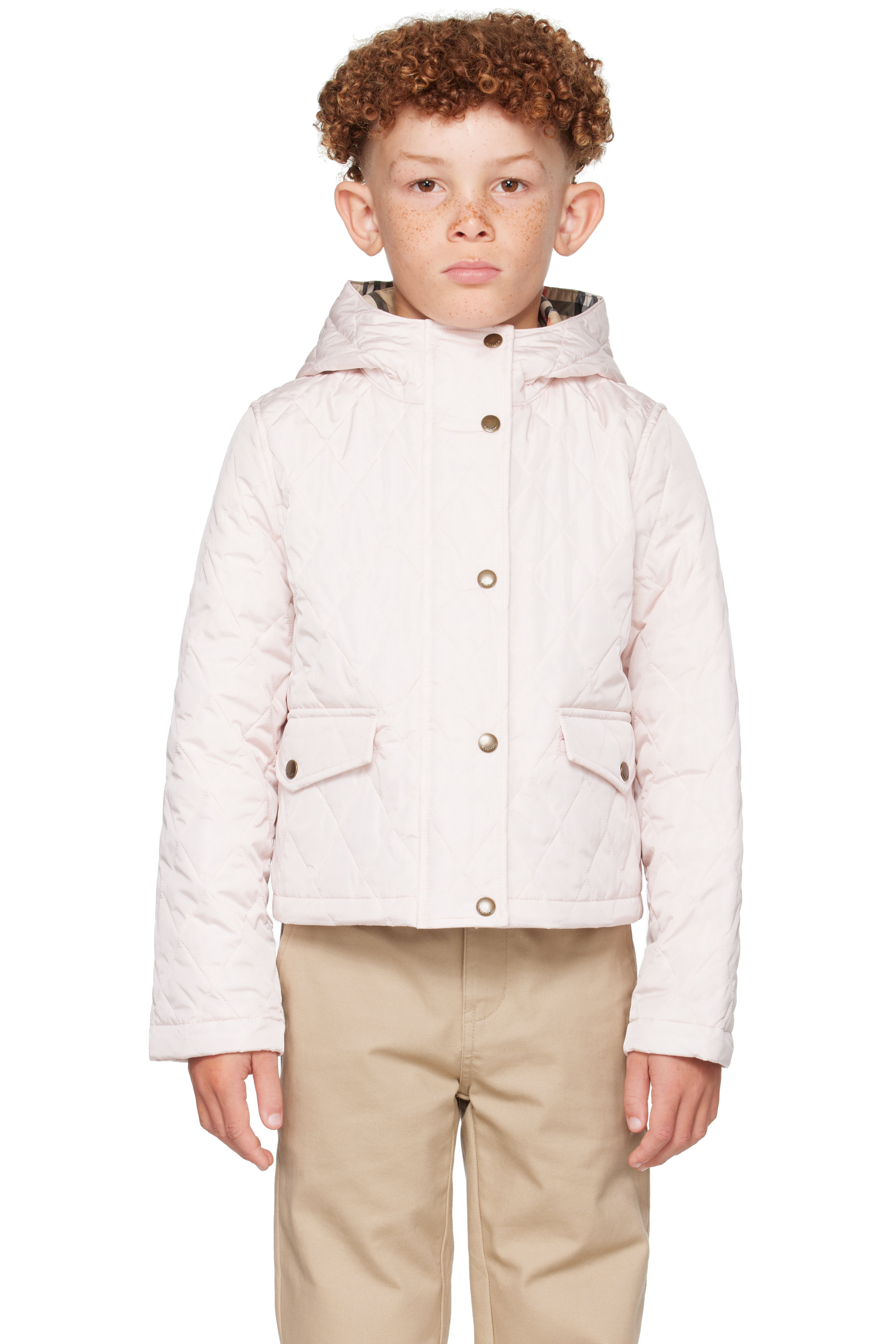 Burberry - Kids Pink Quilted Nylon Parka