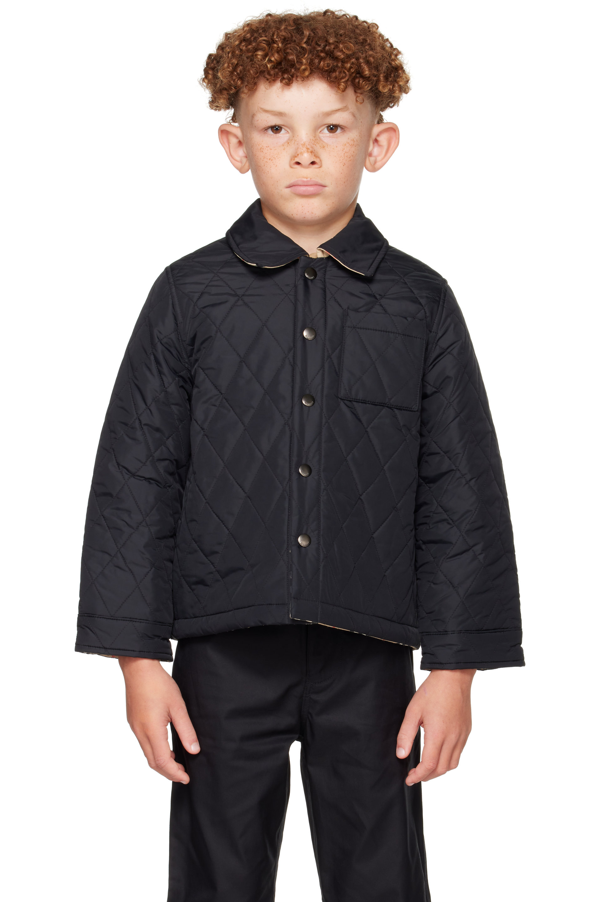 Burberry - Kids Black Reversible Quilted Nylon Jacket
