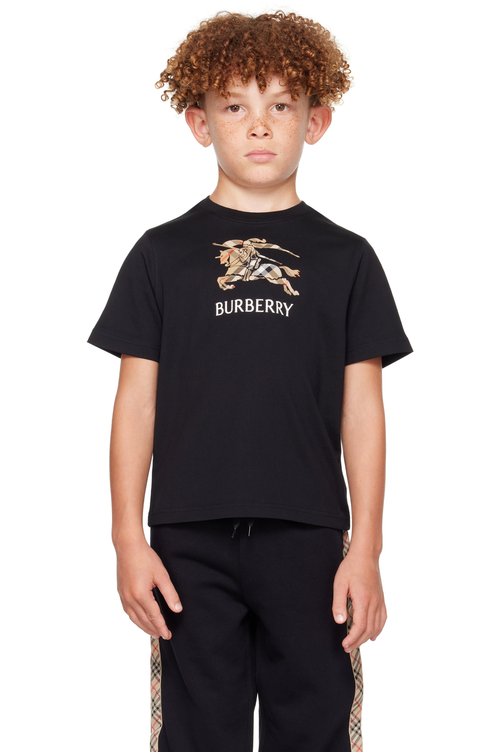 Burberry - Kids Black Logo Knight T-shirt