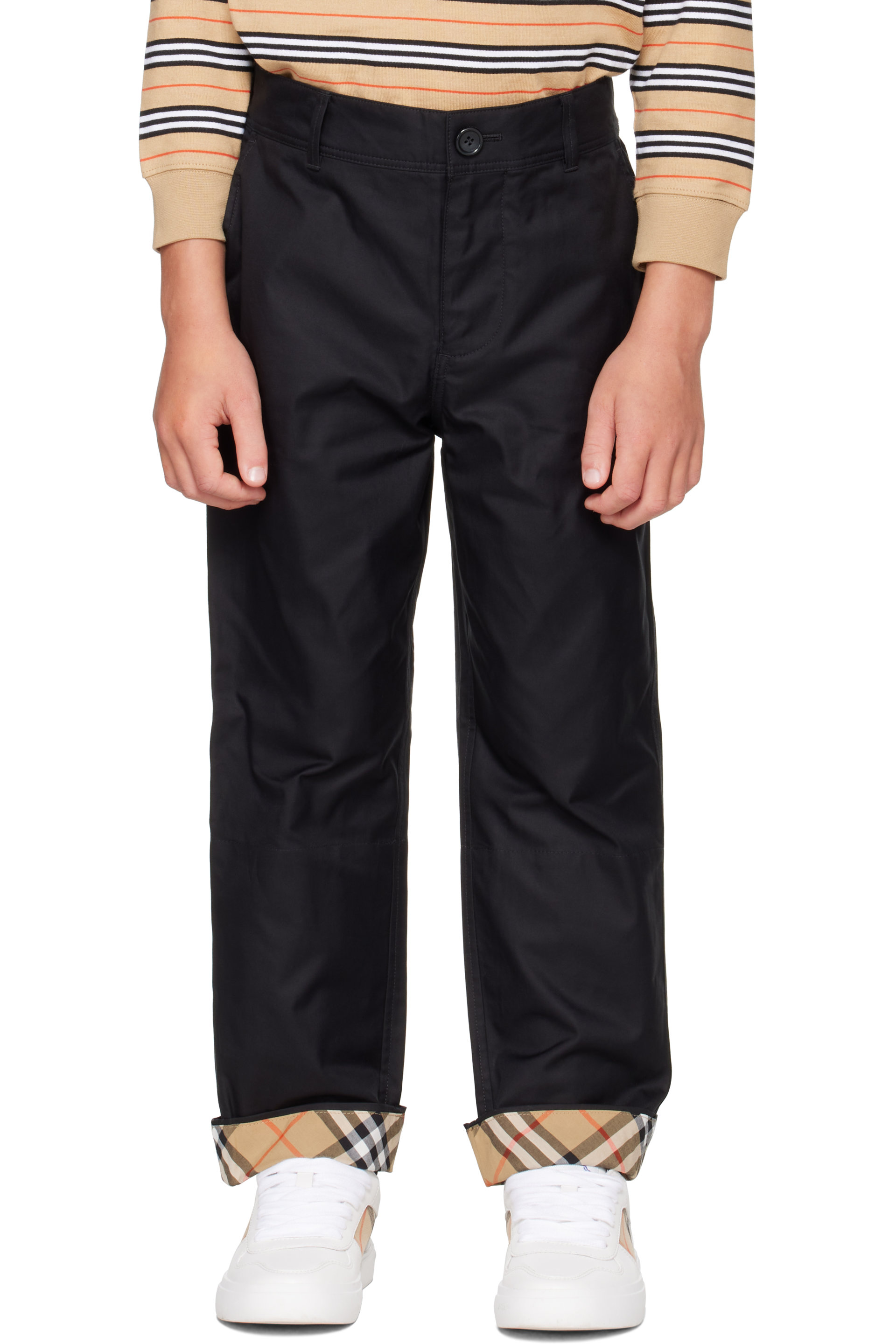 Burberry - Kids Black Cotton Trousers