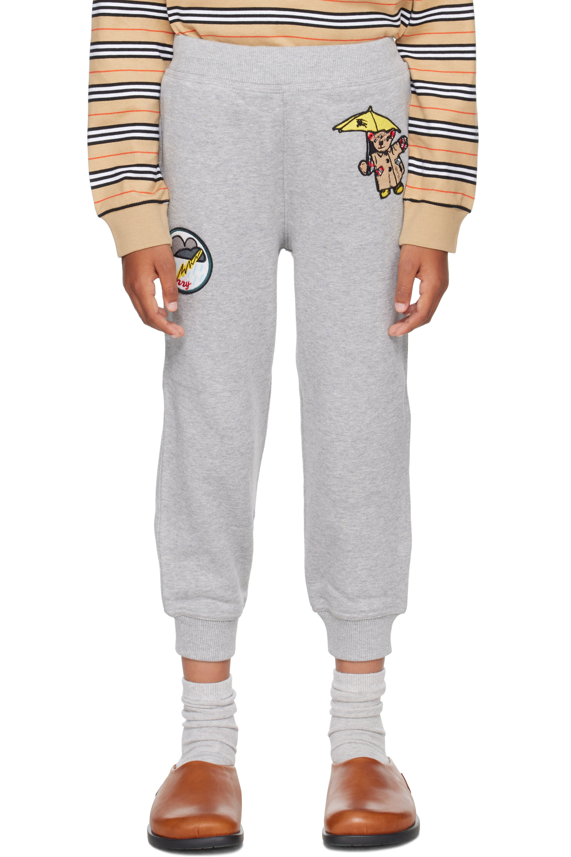 Burberry - Kids Gray Rain Bear Cotton Jogging Pants