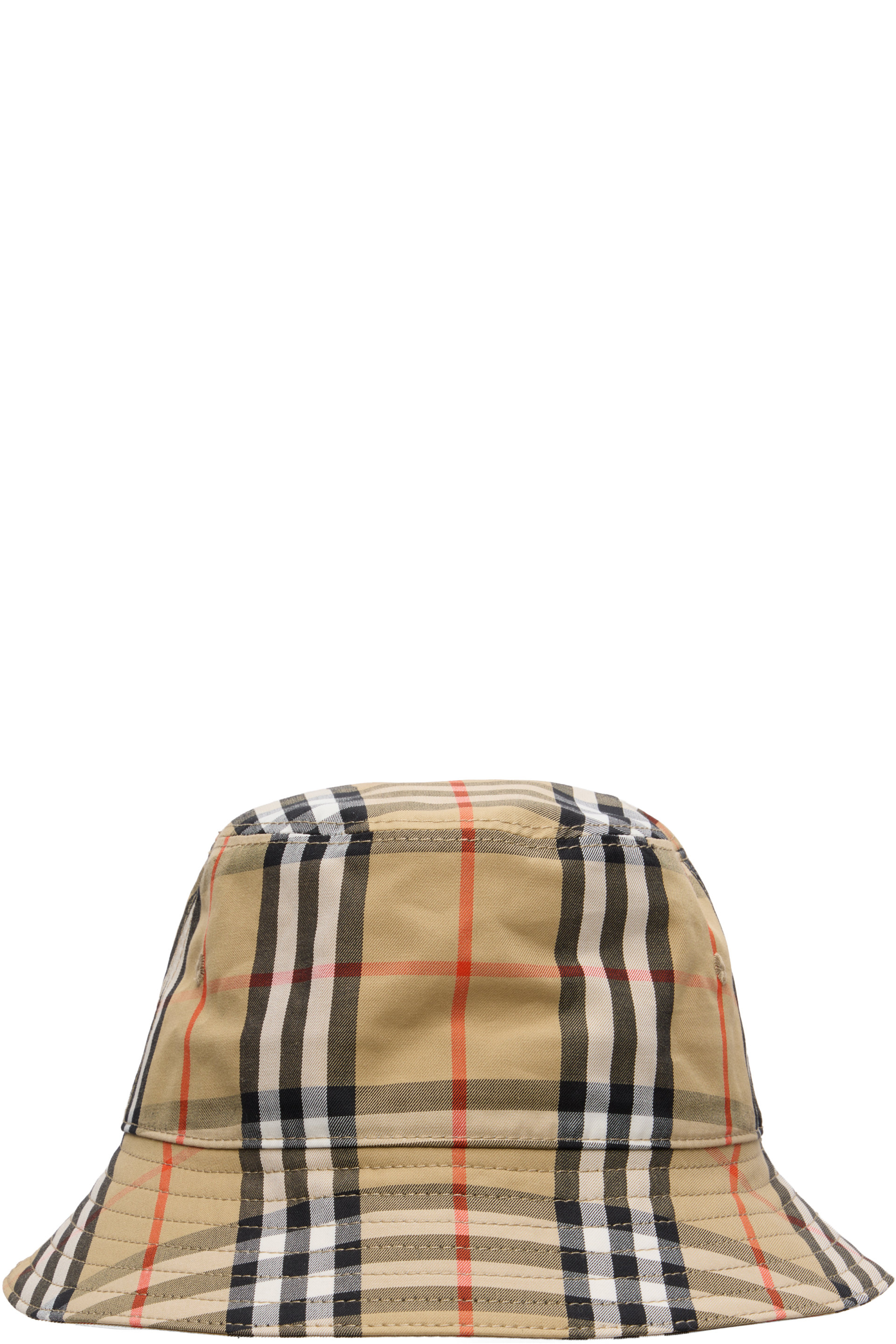 Burberry - Kids Beige Check Cotton Bucket Hat